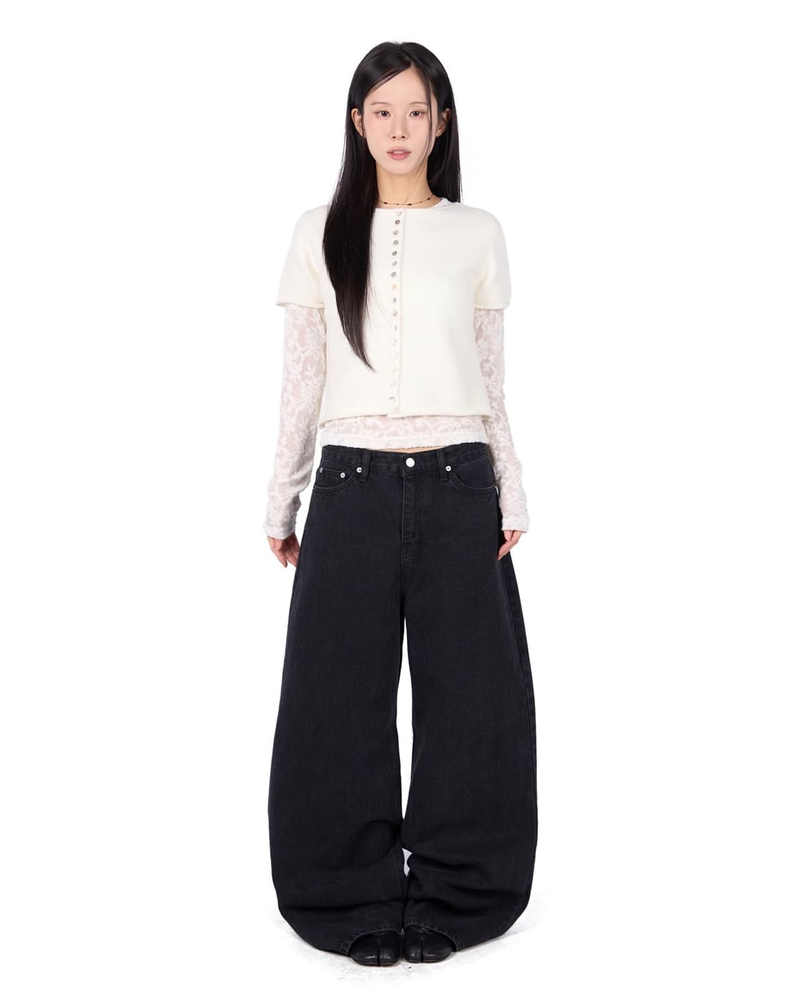 릿킴 울 하프 버튼 가디건 상품이미지2