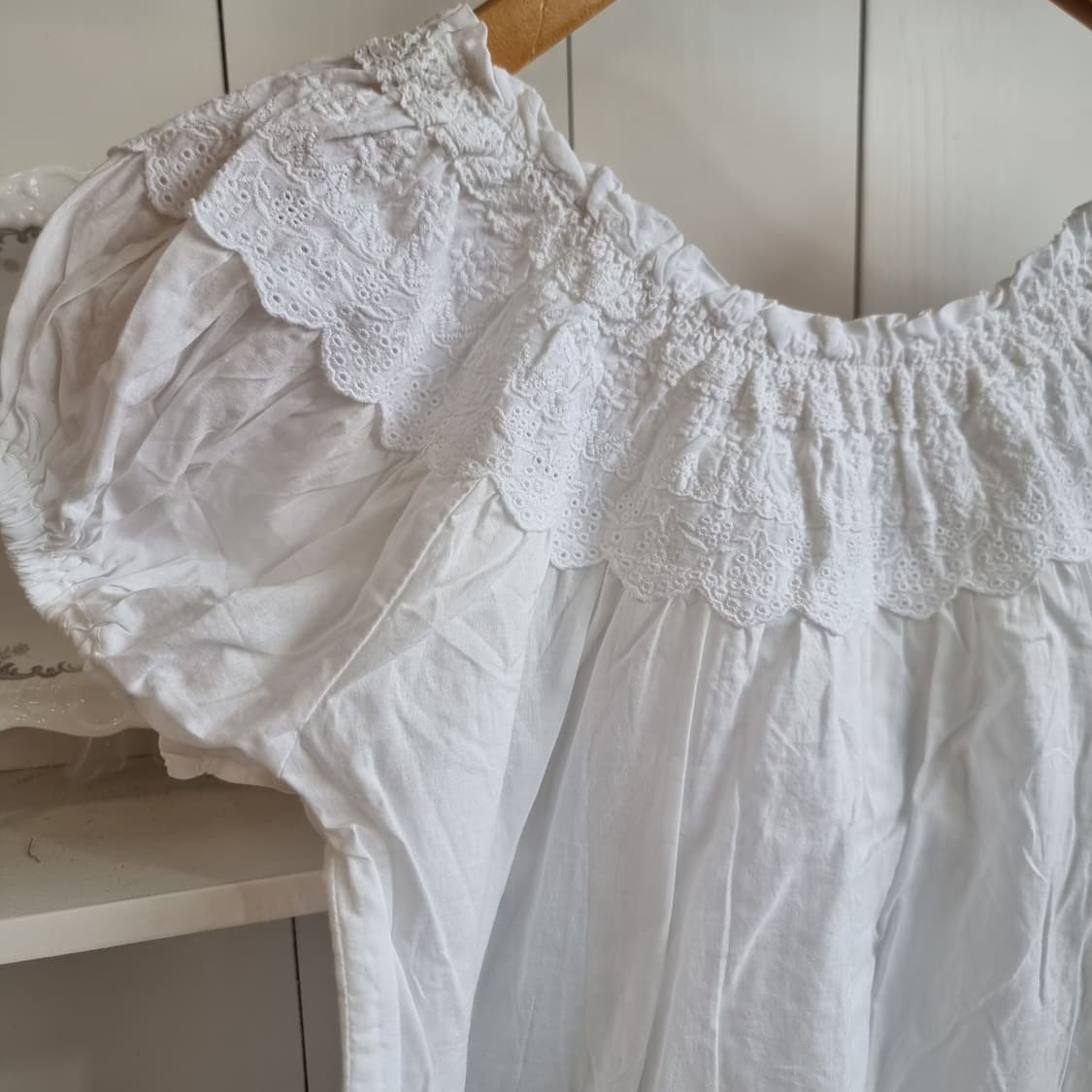 코튼 레이스 오프숄더 2WAY 블라우스 상품이미지2