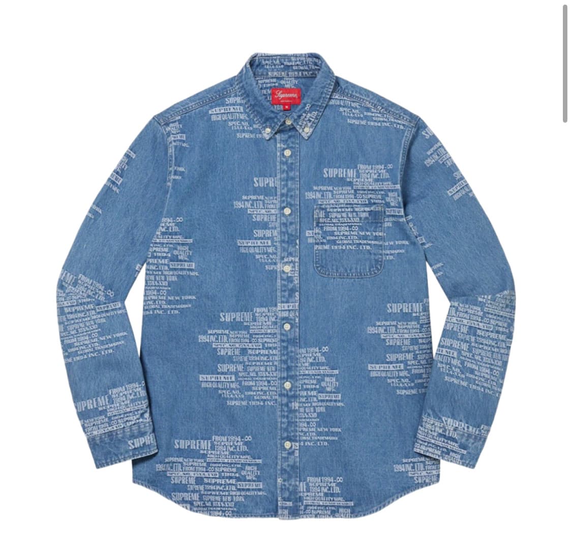 트레이드마크 자카드 데님 셔츠 23ss XL 상품이미지1