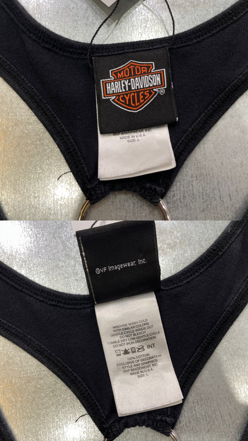 (L) USA Harley Davidson 할리 프린팅 슬리브리스 나시 상품이미지10