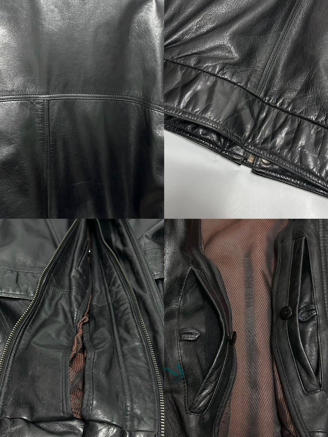 CARTELO by 크로커다일 drum dye 가죽 블루종 레더 자켓 상품이미지6