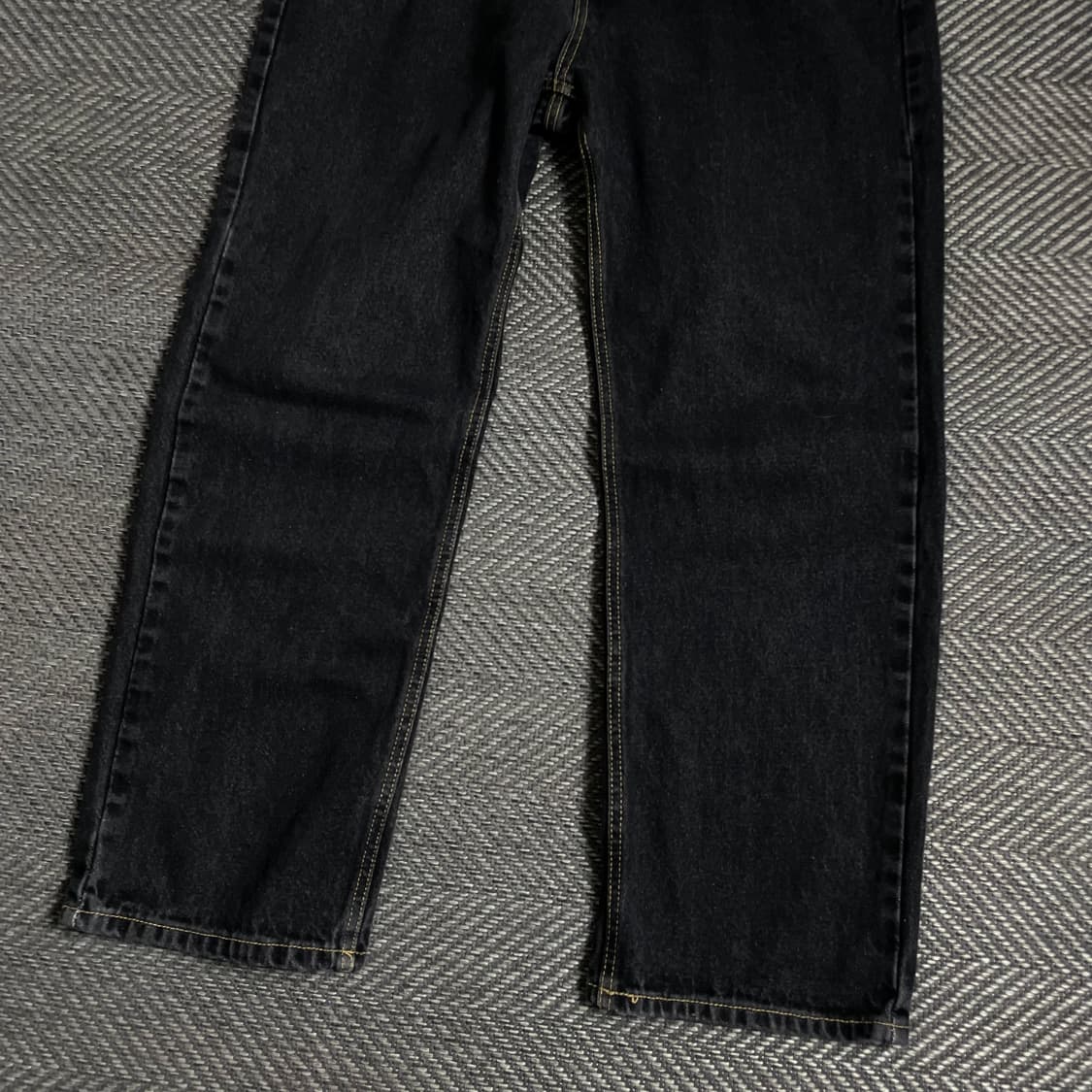 런웨이 빈티지 흑청 와이드 데님 스트레이트 팬츠 y 4859 상품이미지3
