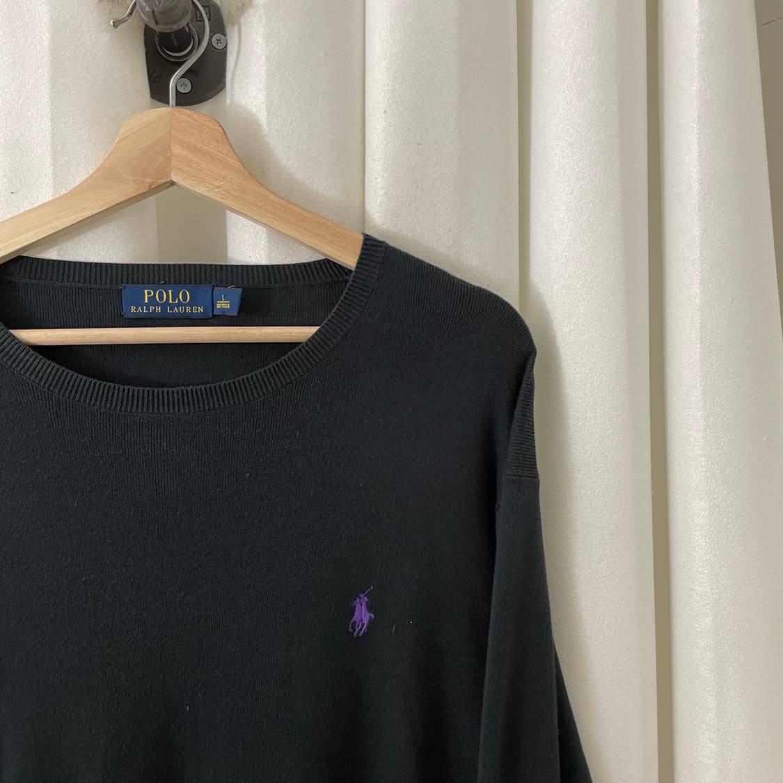 폴로 블랙 라운드넥 니트 상품이미지4