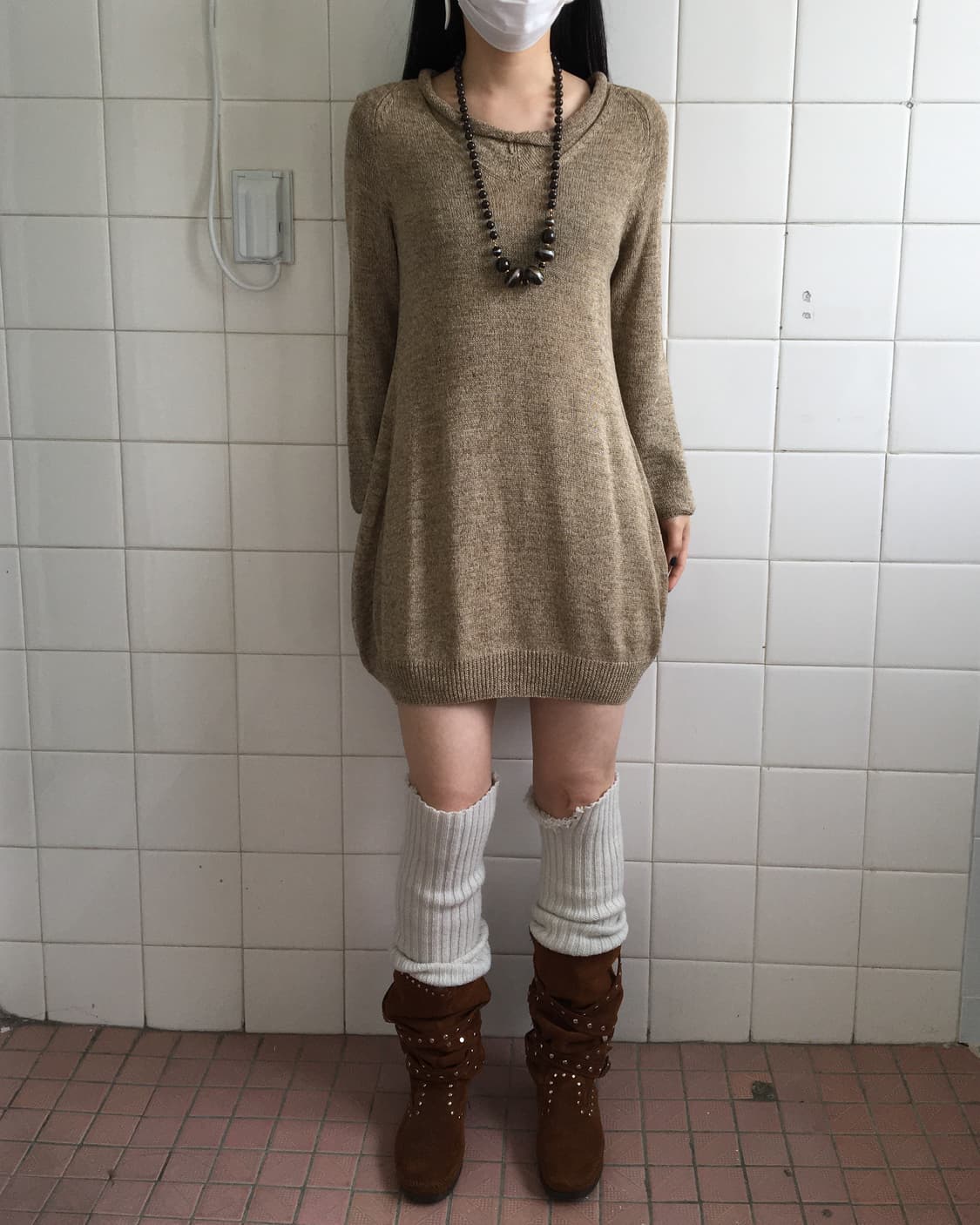 Neck line point knit onepeice 상품이미지6