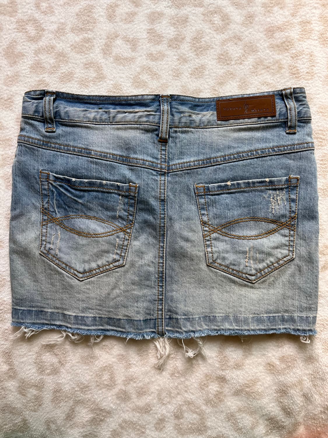 Hakuna Matata ripped jeans skirt  상품이미지2