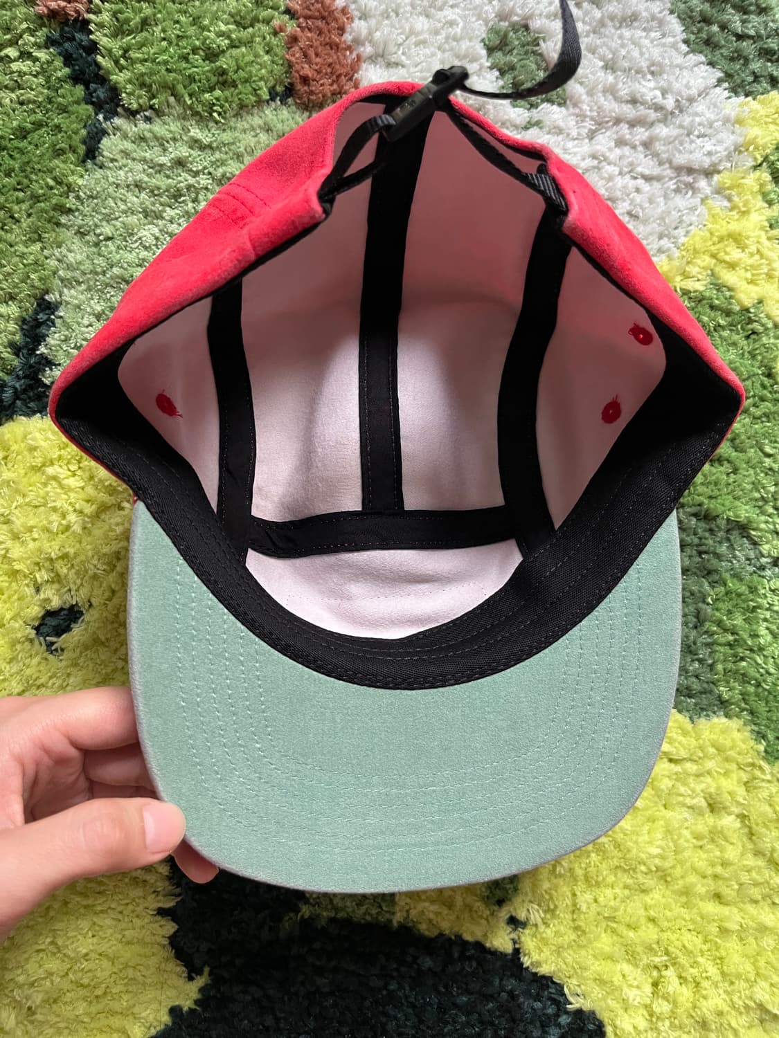 25FW 슈프림 캠프캡 몰스킨 레드 그린 상품이미지2