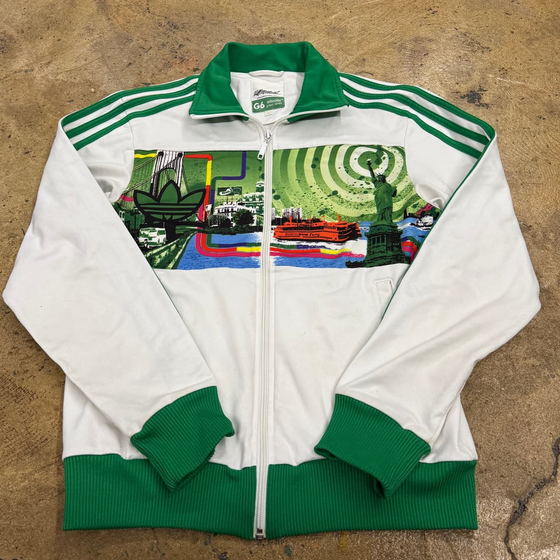 아디다스 흰초 화이트 그린 져지 트랙탑 상품이미지2