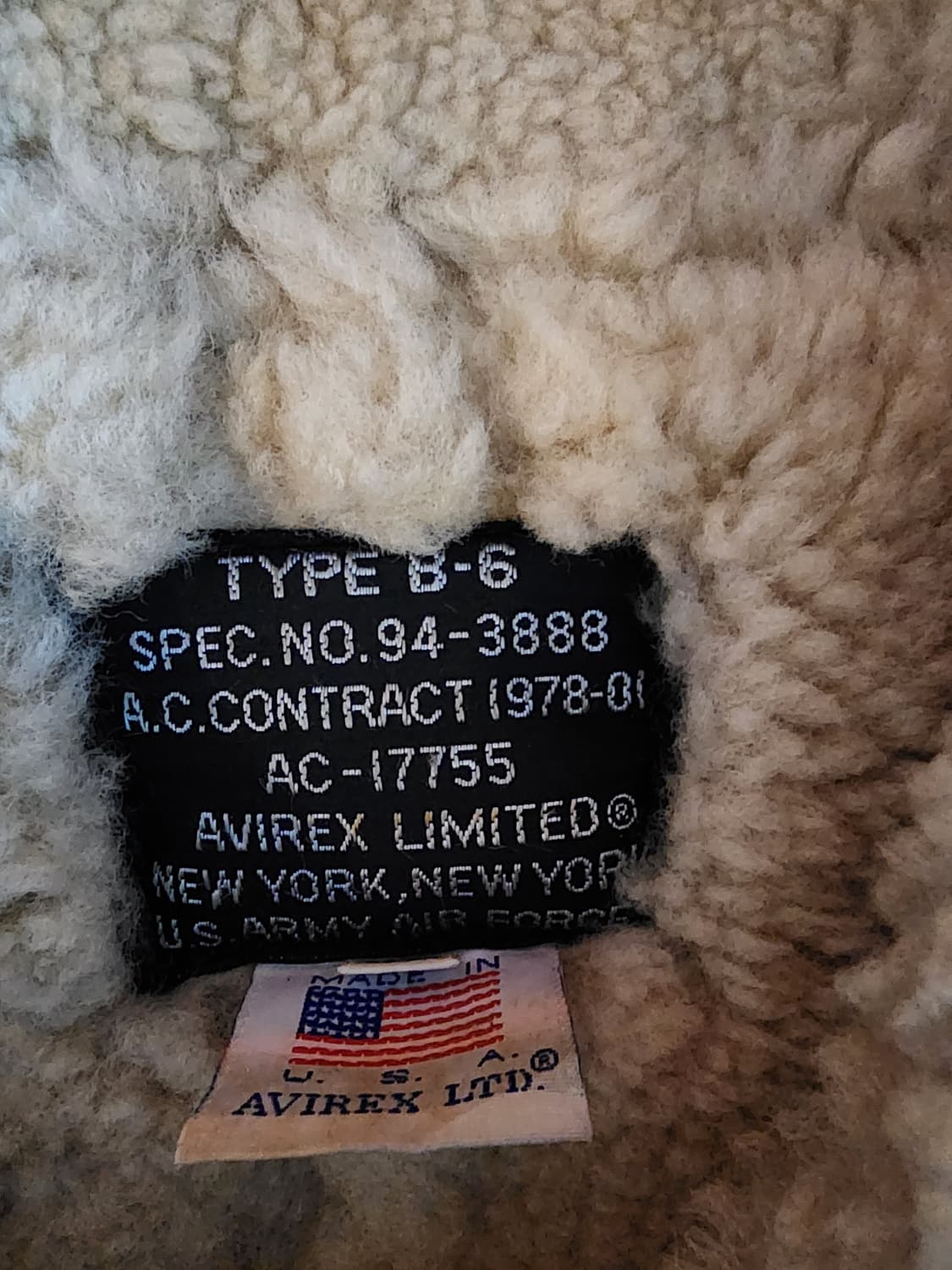 70's 아비렉스 B-6 무스탕 상품이미지5