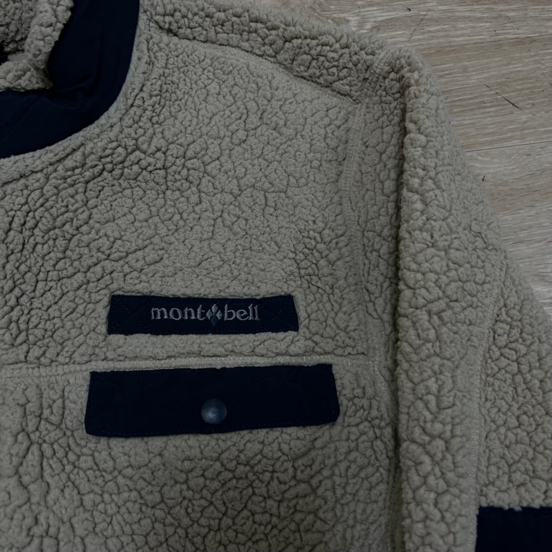 몽벨 엘보패치 배색 포켓 뽀글이 후리스 자켓 [베이지] L/100 상품이미지4