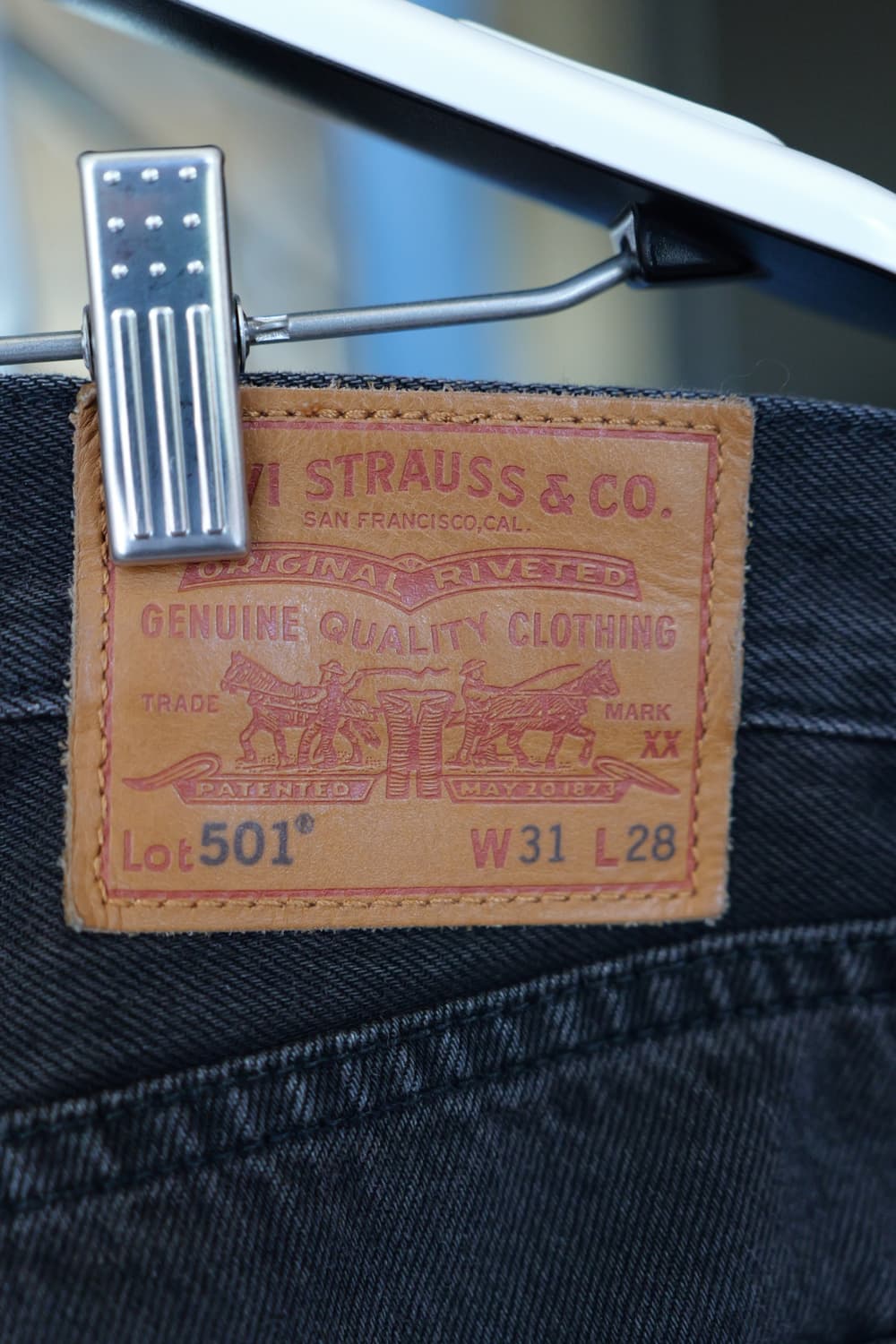 리바이스 501 프리미엄 흑청 데님 31x28 상품이미지4