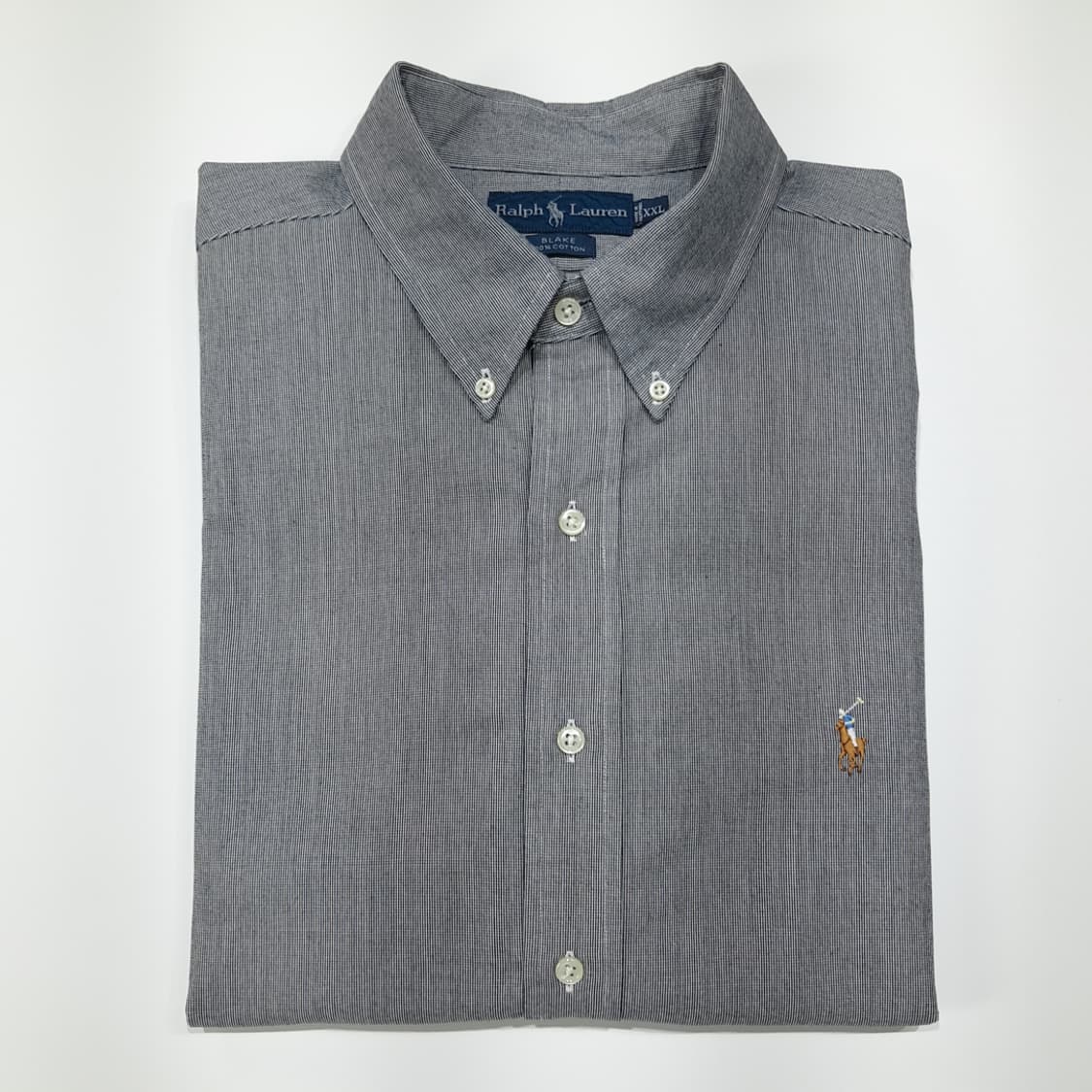 CL813 2XL 폴로 90s 멀티포니 스틸그레이 모노 도트체크 셔츠  상품이미지7