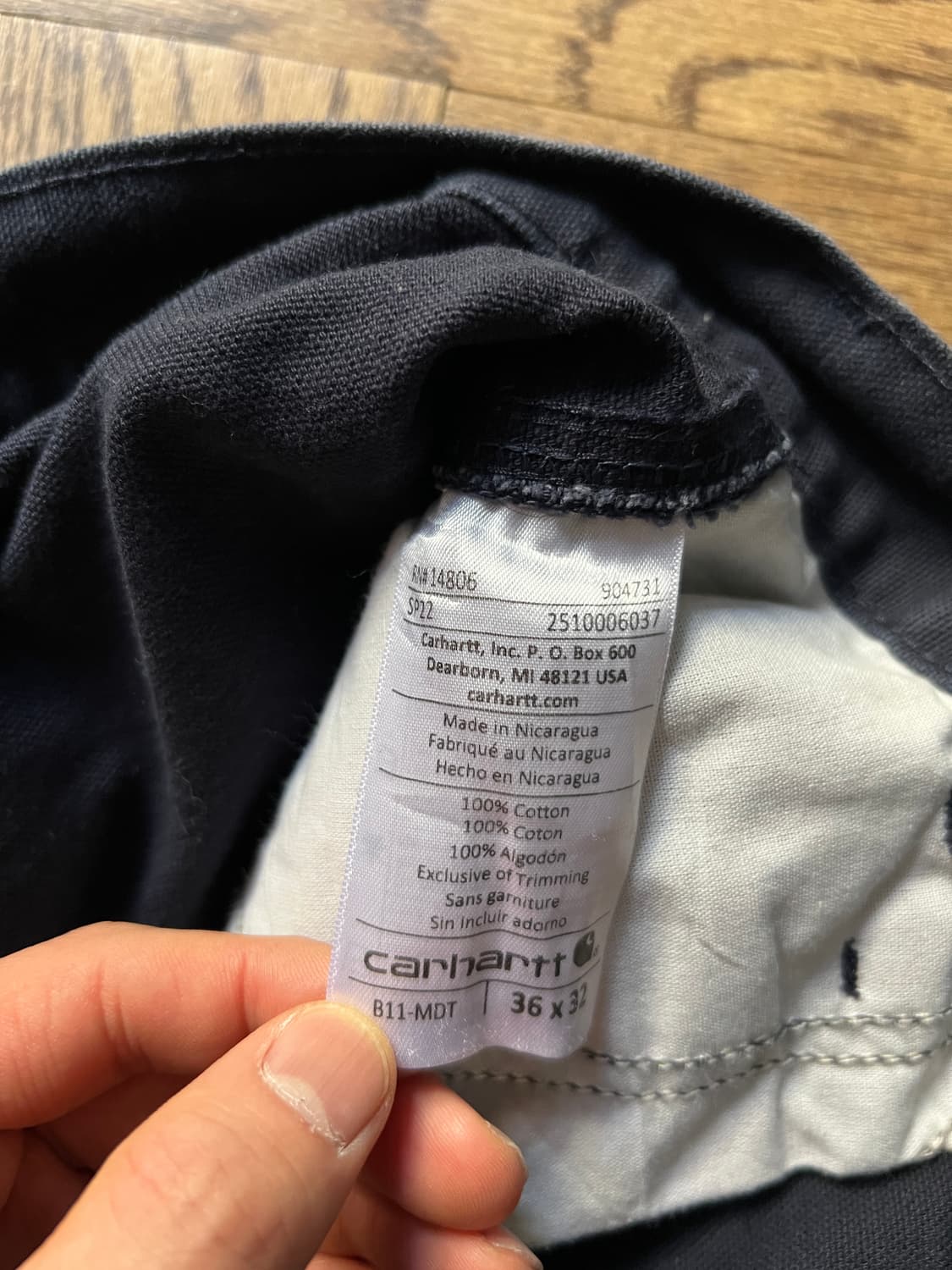 [36]칼하트 USA 미드나잇 네이비 싱글니 카펜터 워크 팬츠 상품이미지7