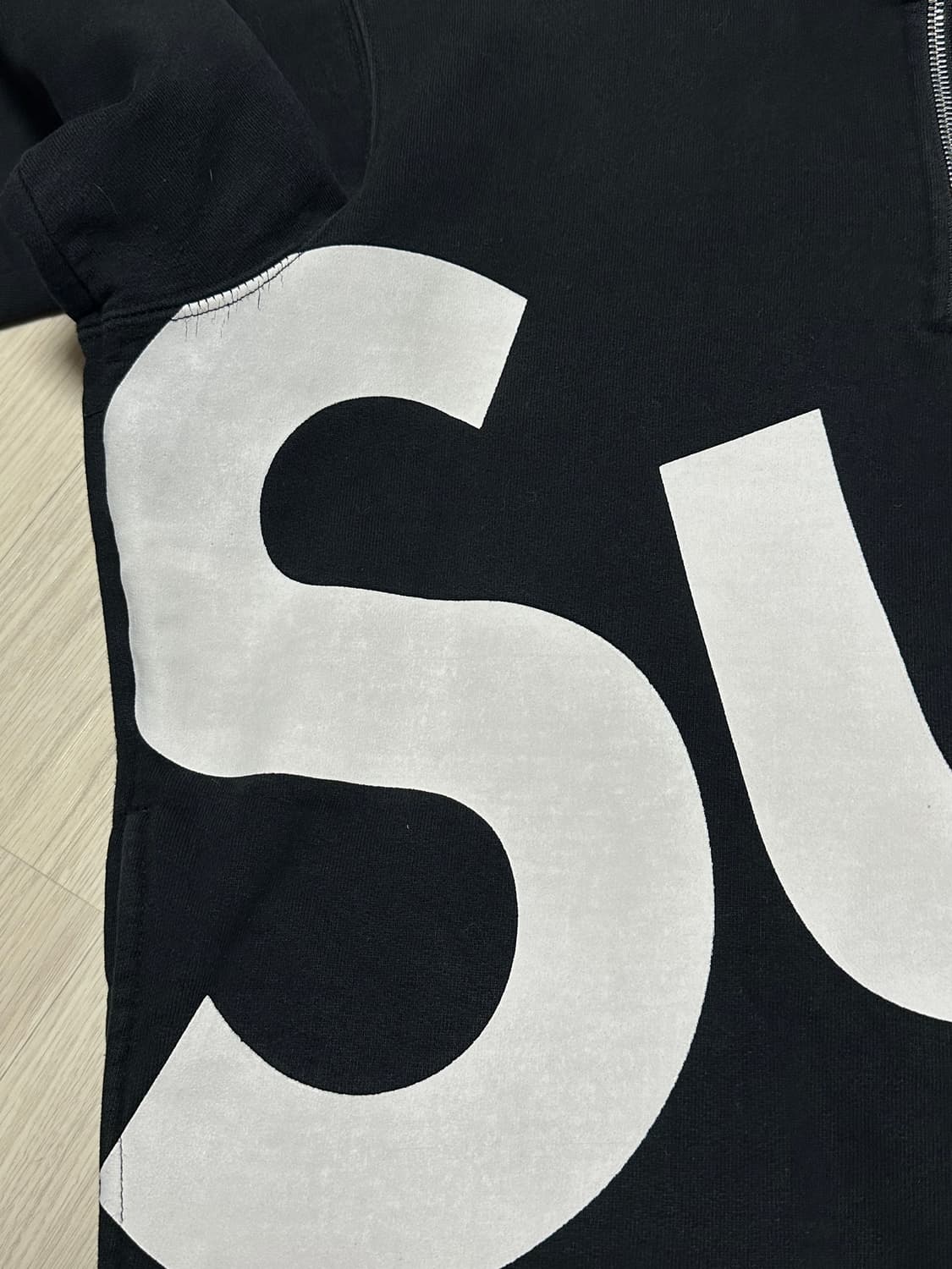 15FW 슈프림 SUPREME 하프집업 맨투맨 블랙 상품이미지5