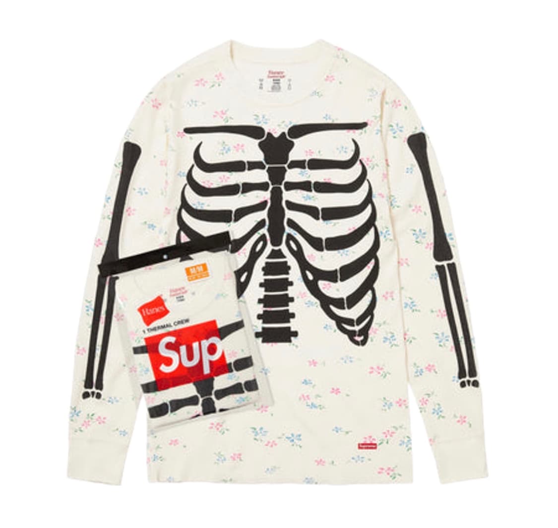 슈프림 헤인즈 본즈 써멀 크루 플로럴  상품이미지1