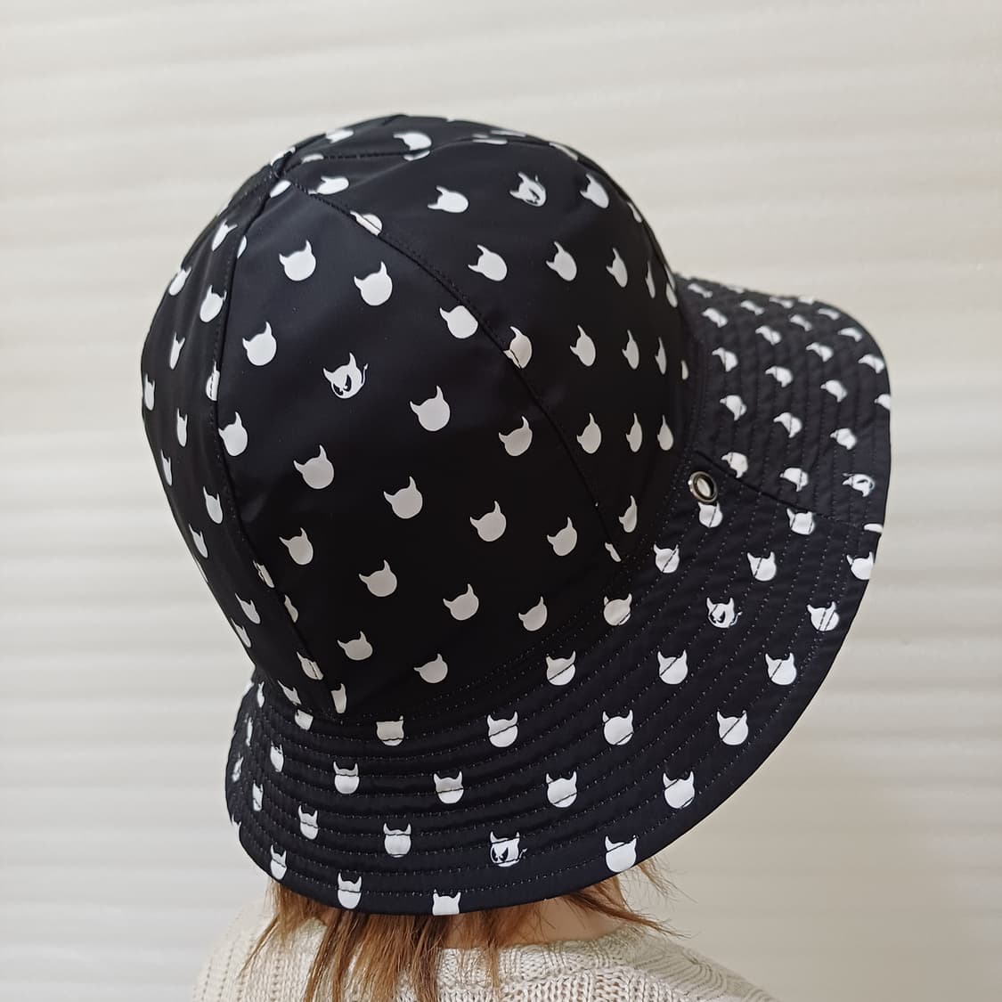 왁 골프 양면 버킷햇 벙거지 여성 모자 큐티 블랙 훌륭 맨질 사랑봉봉 상품이미지5