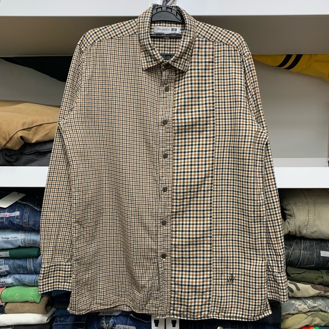 [M] 유니클로 X JWAnderson 테터솔체크 코튼셔츠 상품이미지2