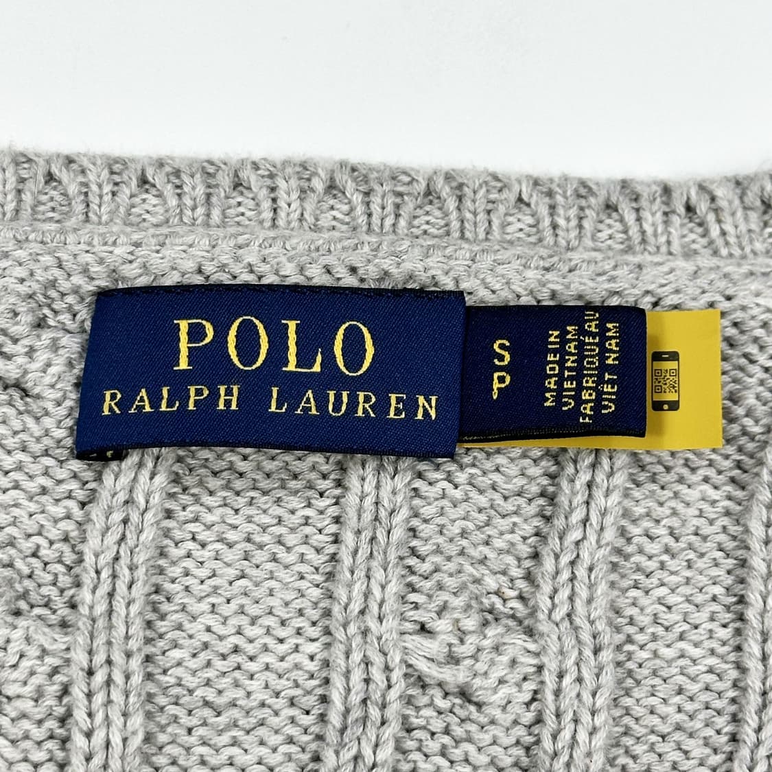 폴로 랄프로렌 여성 클래식 브이넥 케이블 니트 그레이 여성S 상품이미지5