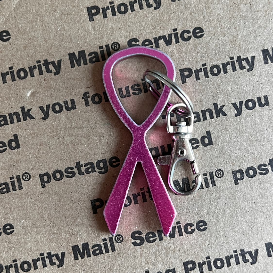 90s vtg Pink Ribbon Keyring 상품이미지2