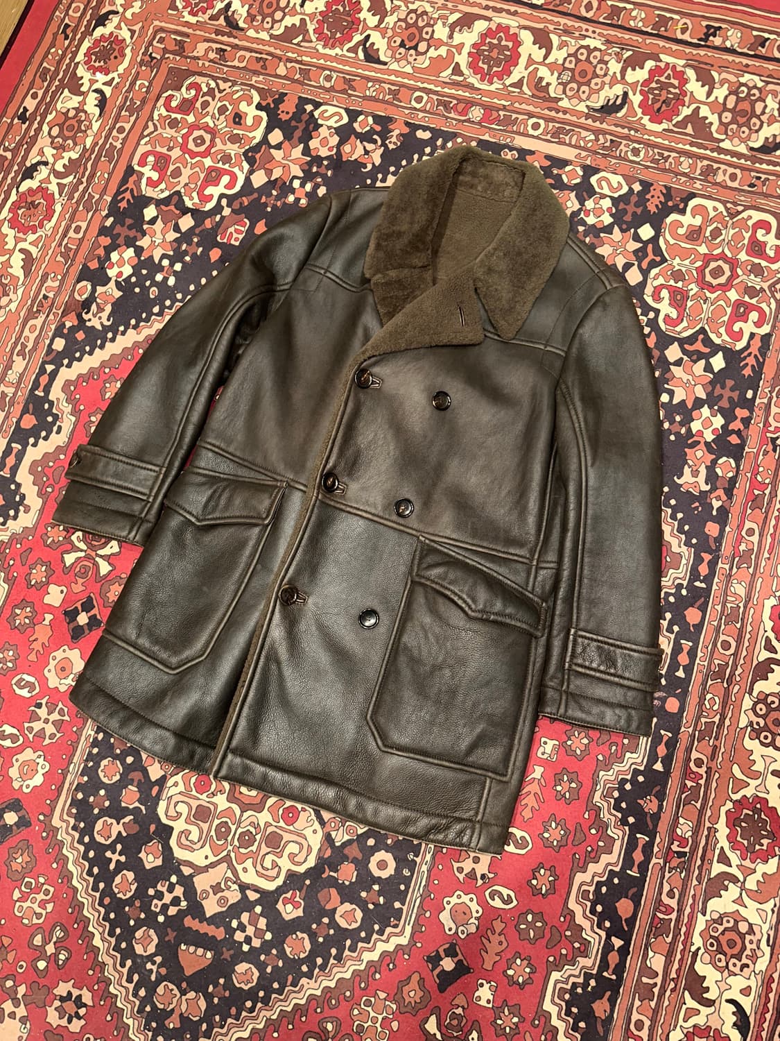 ( L-XL ) 가죽코트 가죽카코트 워크웨어 밀리터리 아메카지 가죽자켓 상품이미지5