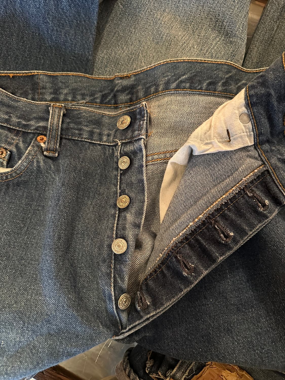 70s USA 빈티지 리바이스 501 66후기 셀비지 데님 팬츠 상품이미지7