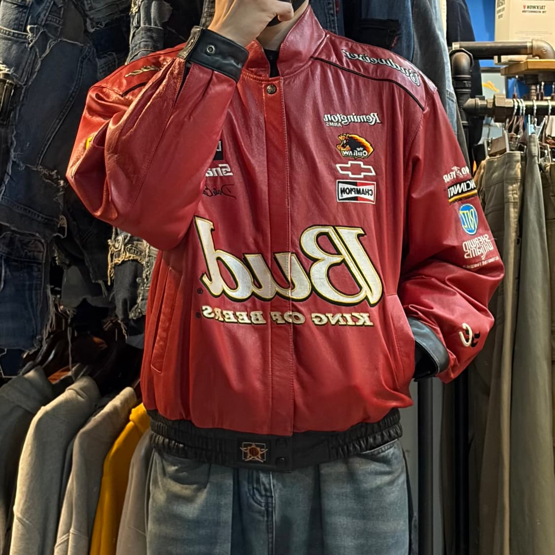 [No.9] JH Design 버드 와이저 레더 레이싱자켓 상품이미지3