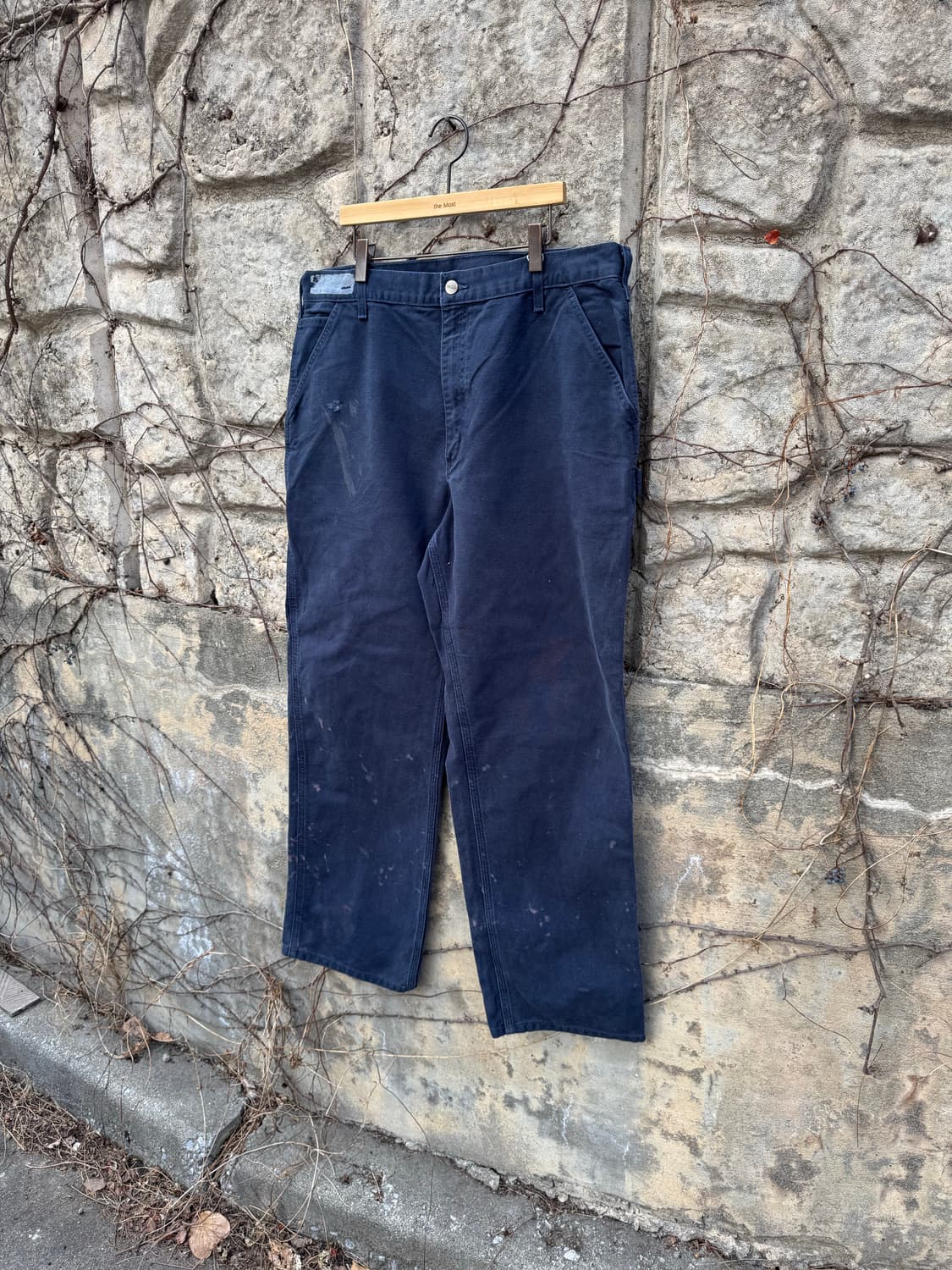 칼하트 빈티지 b11 mdt 네이비 싱글니 카펜터 워크 팬츠 상품이미지3