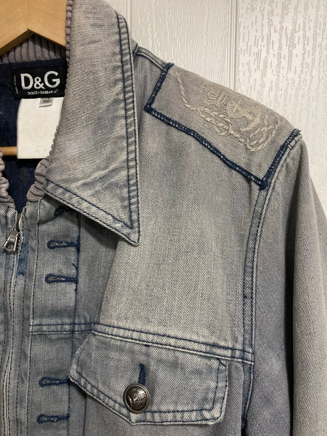 2000s 돌체앤가바나 레이어드 데님 봄버 자켓 상품이미지3