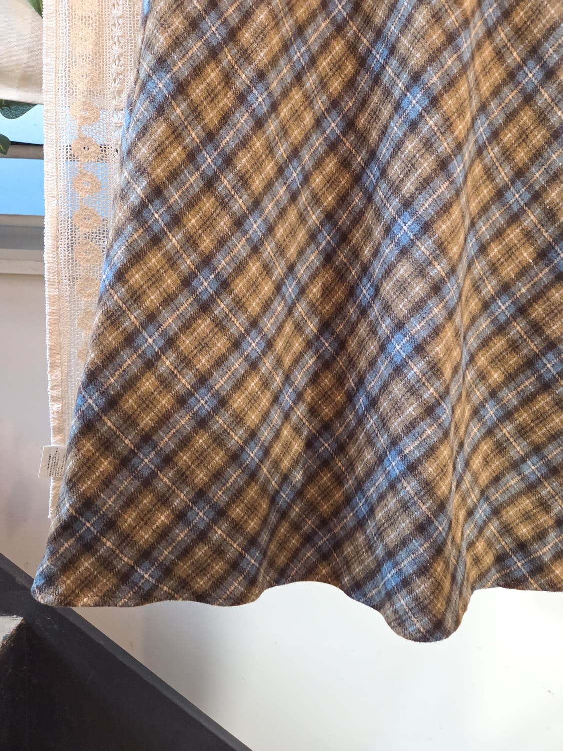 포근 체크 롱스커트 상품이미지3