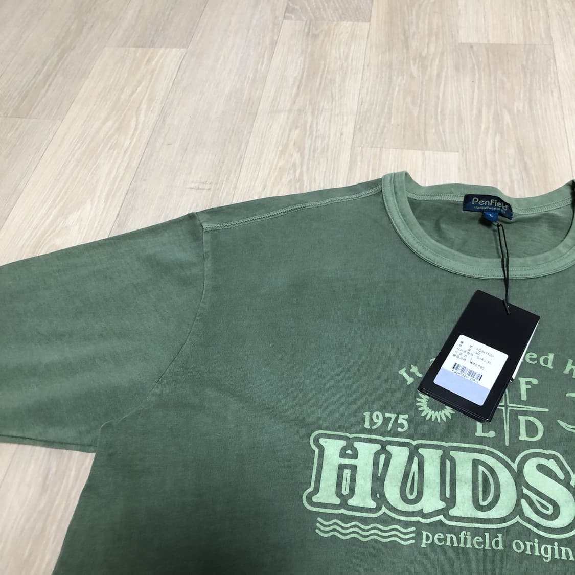 (L) 새상품 펜필드 PENFIELD 피그먼트 다이드 베이직 반팔 그린 상품이미지5