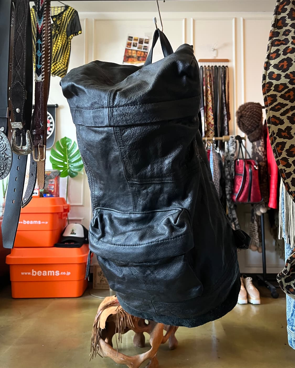 Vintage Real Leather Military Backpack 상품이미지3