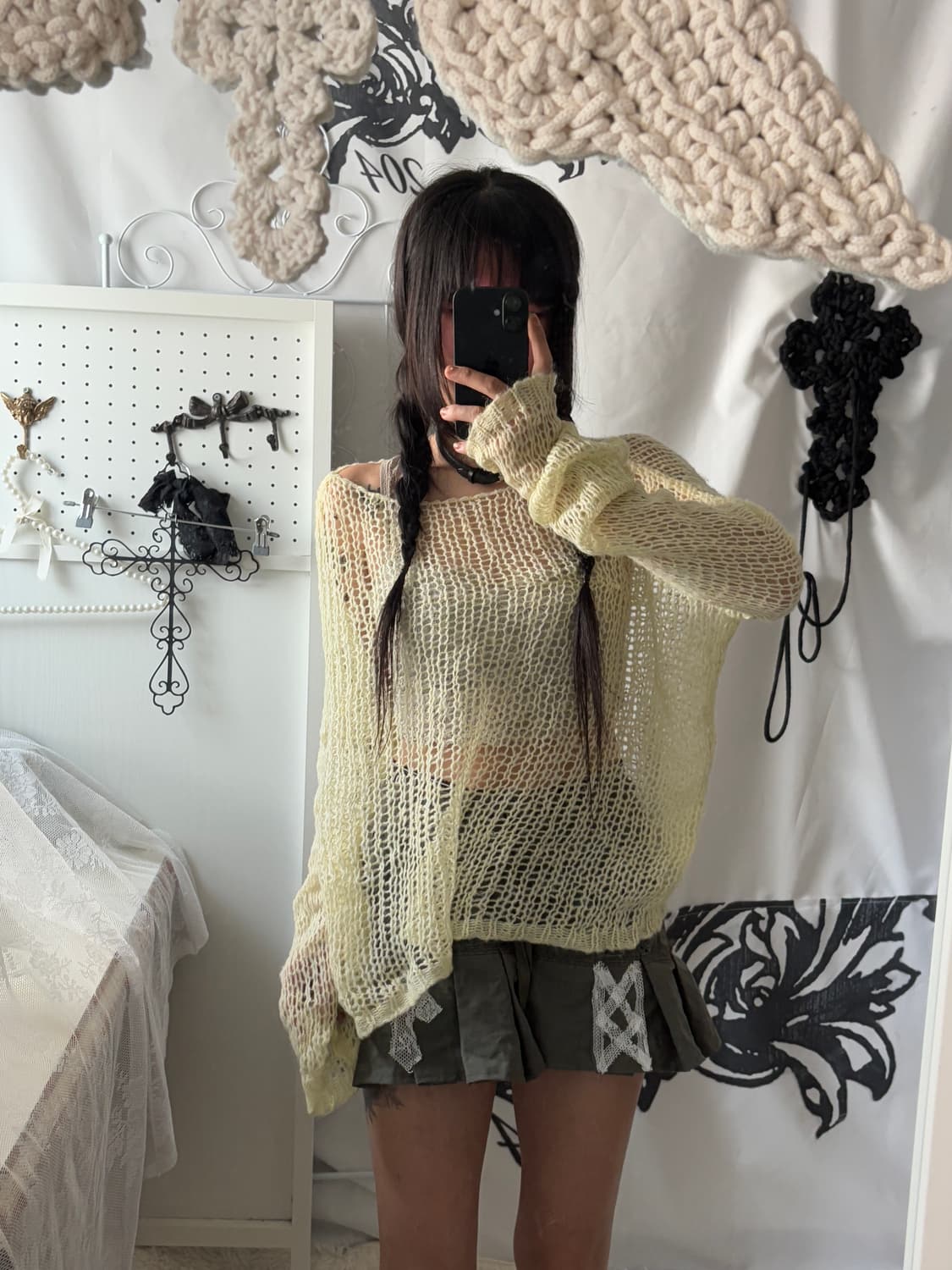 • Ivory crochet knitwear 상품이미지4