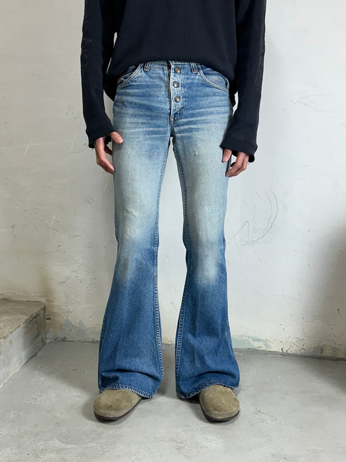 80's USA Made 빈티지 리바이스 684 벨바텀 부츠컷 체인스티치 상품이미지3