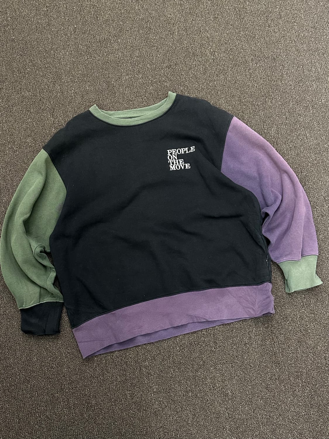 L)Kappa 빈티지 퍼플그린 컬러블럭 플리스 스웻셔츠 상품이미지3