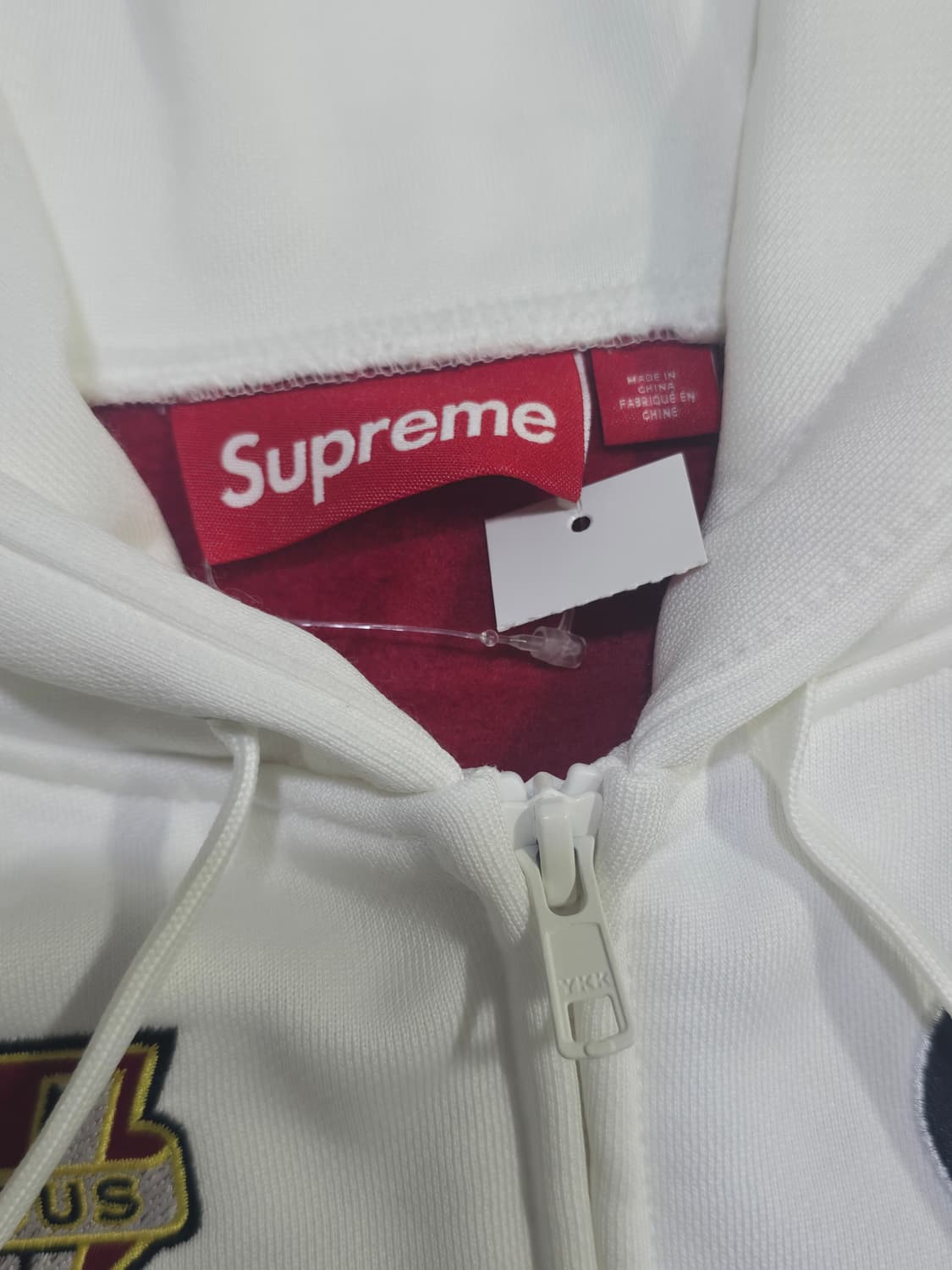 슈프림 풋볼 집업 후드 화이트 XL 상품이미지3