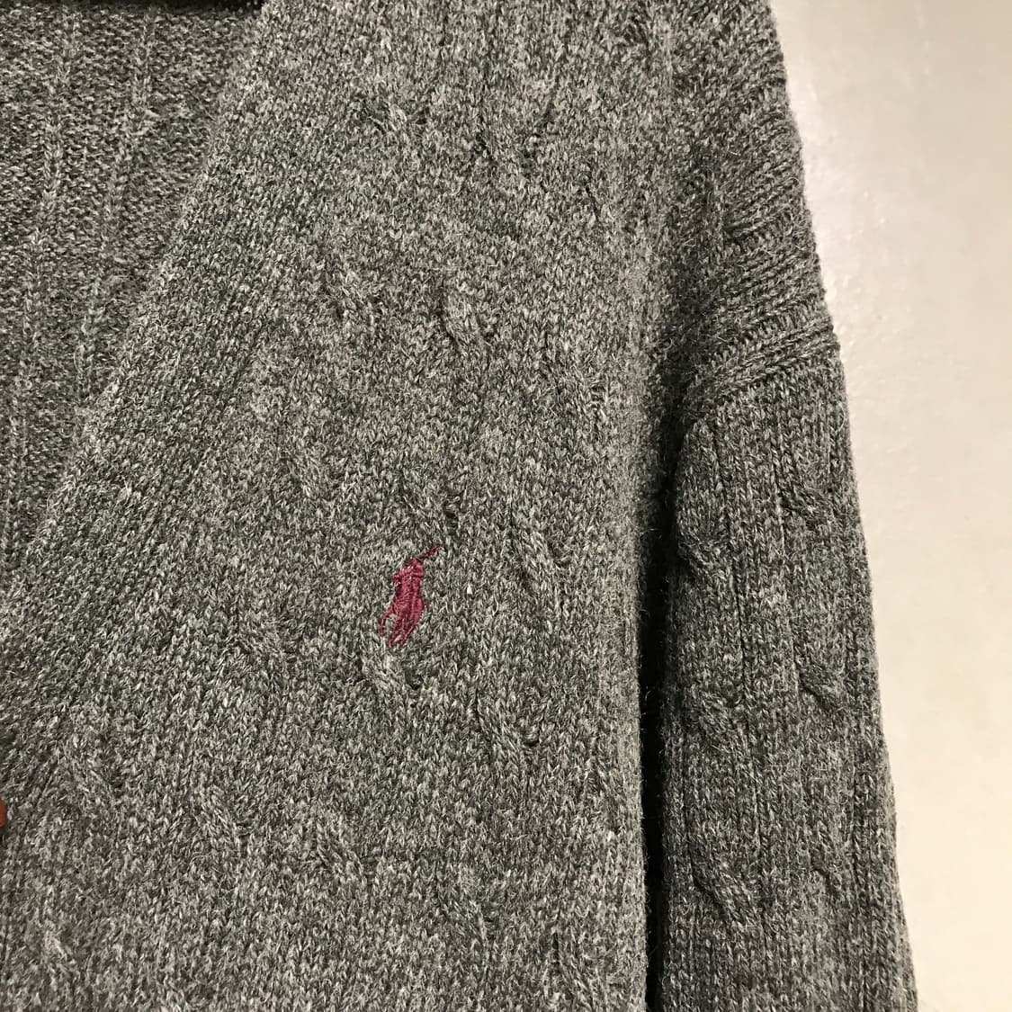 폴로 랄프로렌 케이블 니트 가디건 그레이 90 상품이미지4