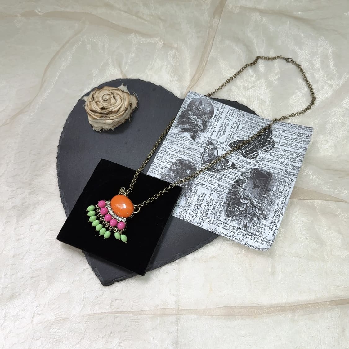 빈티지 미국 항동체인 에스닉 오리엔탈 태슬 목걸이 상품이미지2