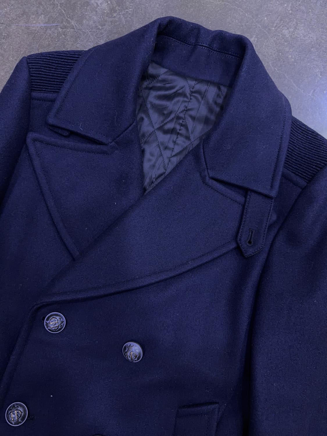 솔리드옴므 우영미 울 캐시미어 염소 가죽 배색 피코트 46 상품이미지3