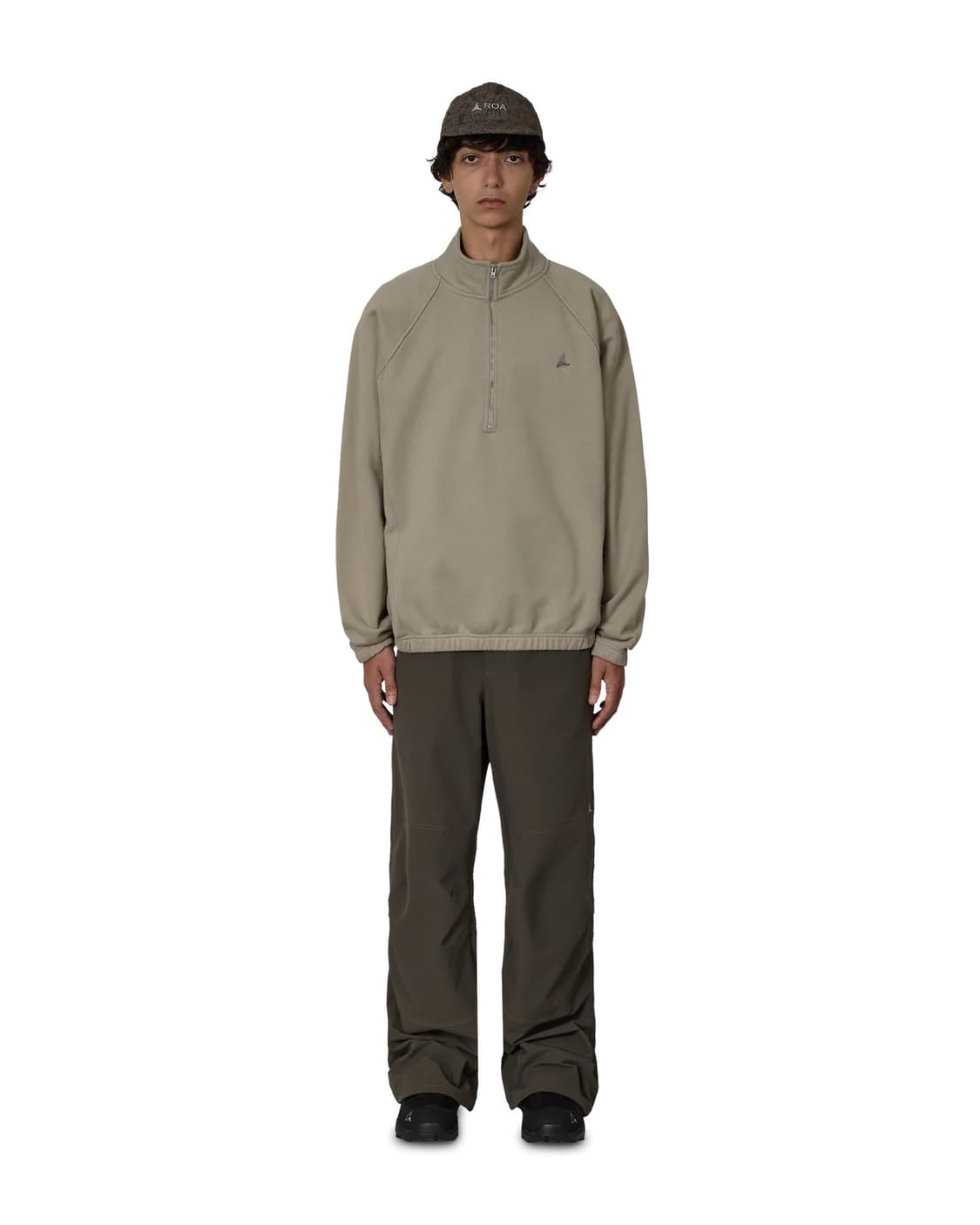 [M,L,XL]로아 하이킹 25fw Logo 490gsm 하프집업/그레이 상품이미지4