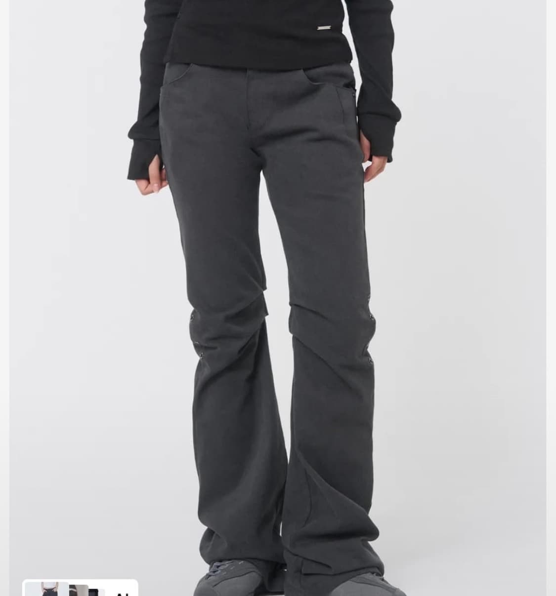 미세키서울 Shifted snap pants CHARCOAL 상품이미지1