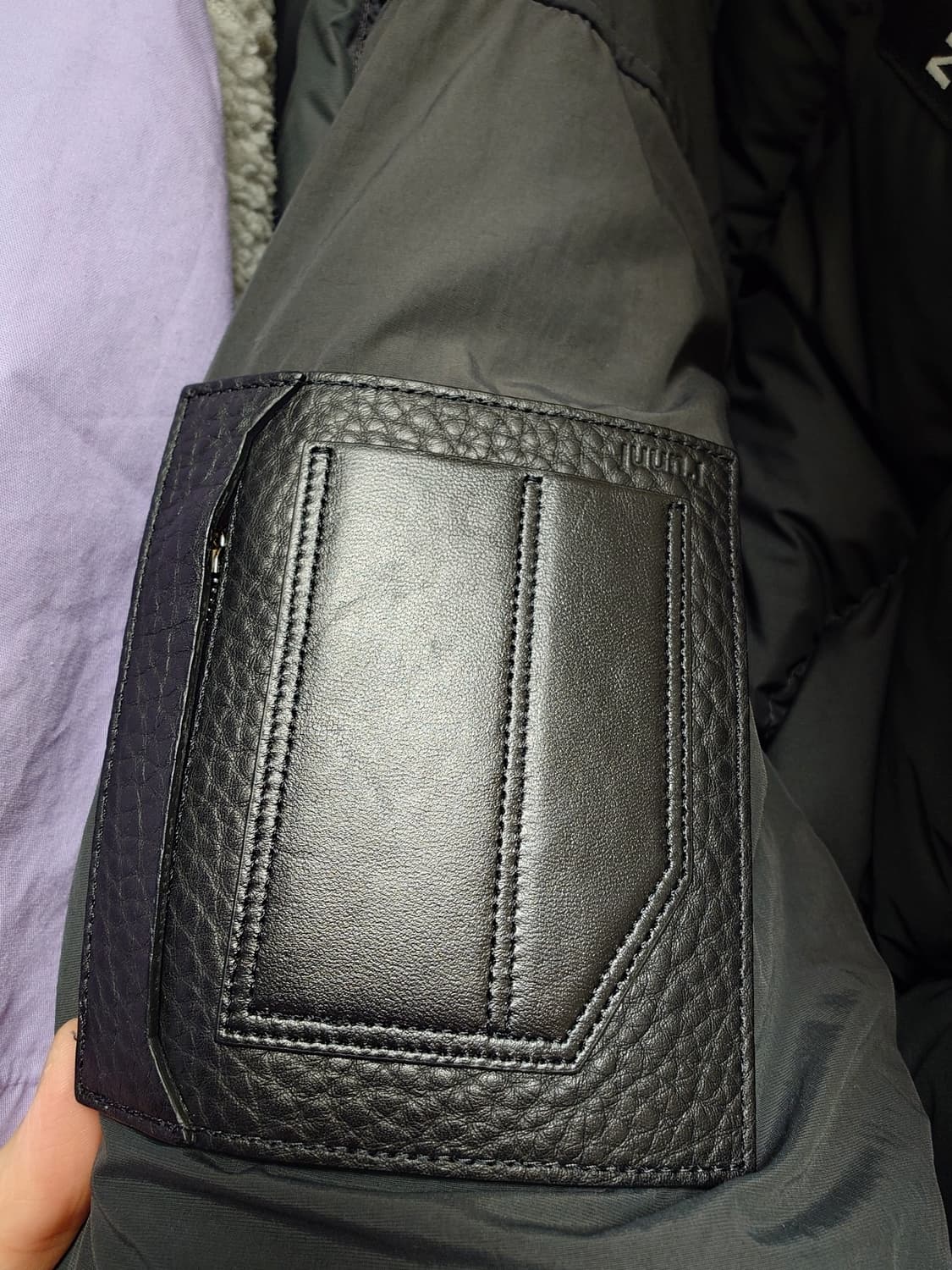 [46] 준지 나일론 스탠카라 구스 다운 패딩 그레이 상품이미지3