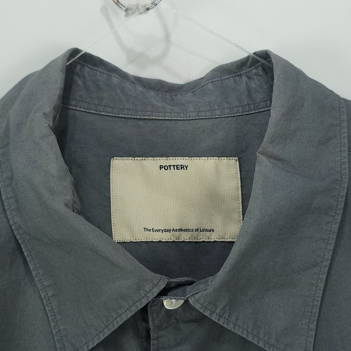 [포터리] 오버핏 하프 슬리브 반팔 셔츠 그레이 P01760 상품이미지9