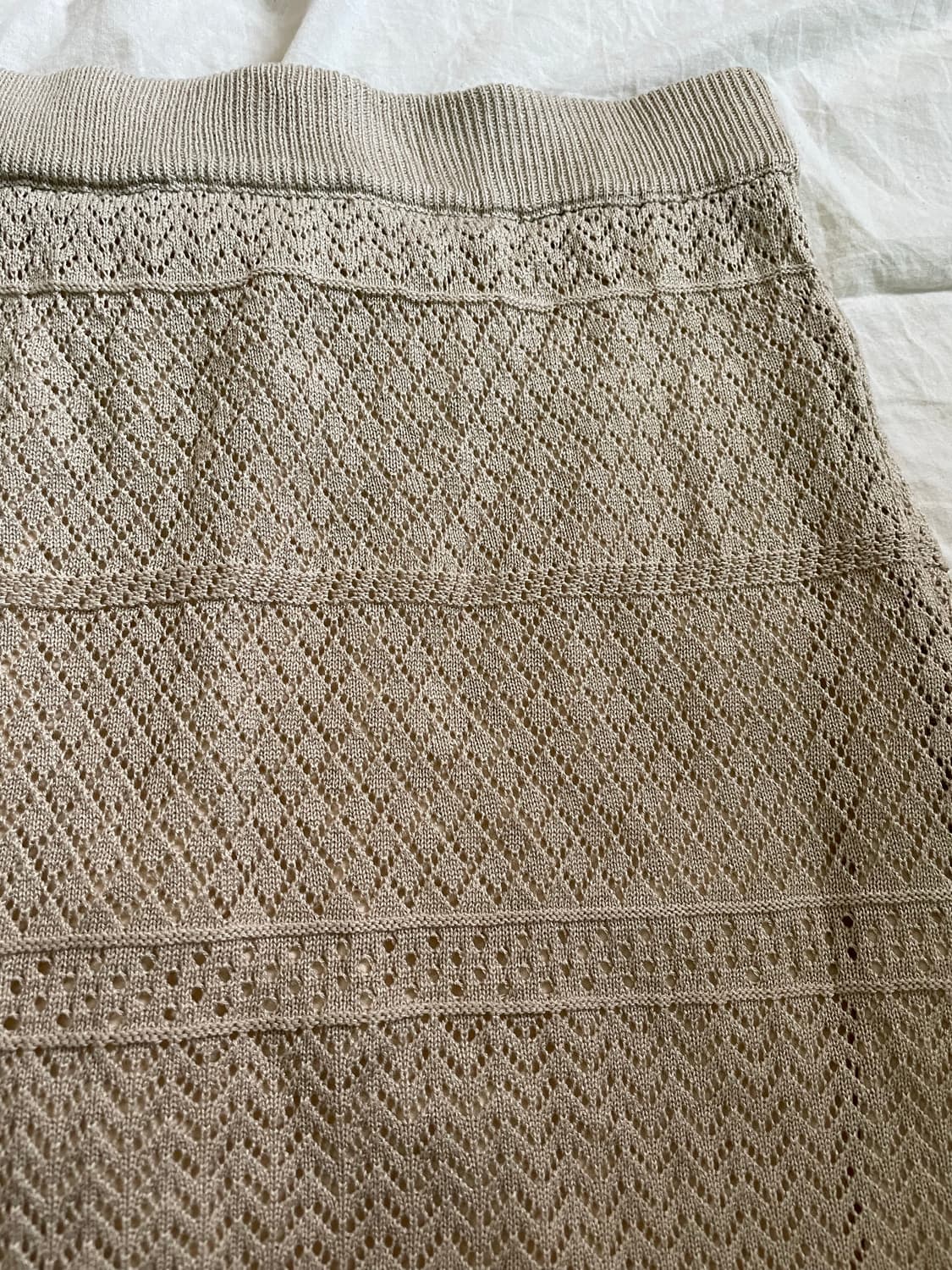 베이지 레이스 니트 머메이드 스커트  상품이미지2