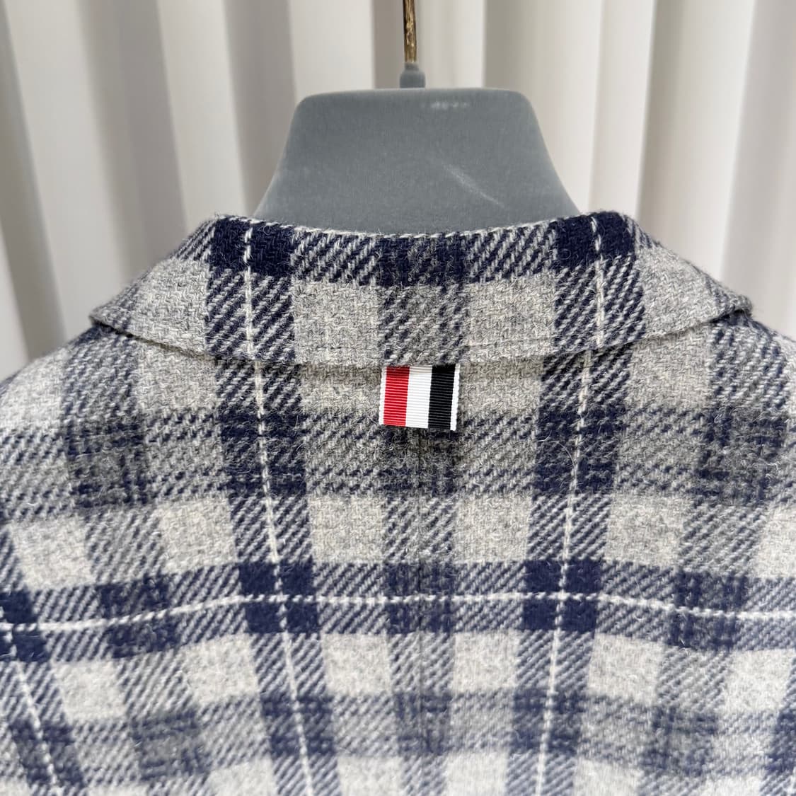 (A+/5) / 톰브라운 타탄 체크 바리티쉬 울 오버 코트 자켓 그레이 상품이미지6