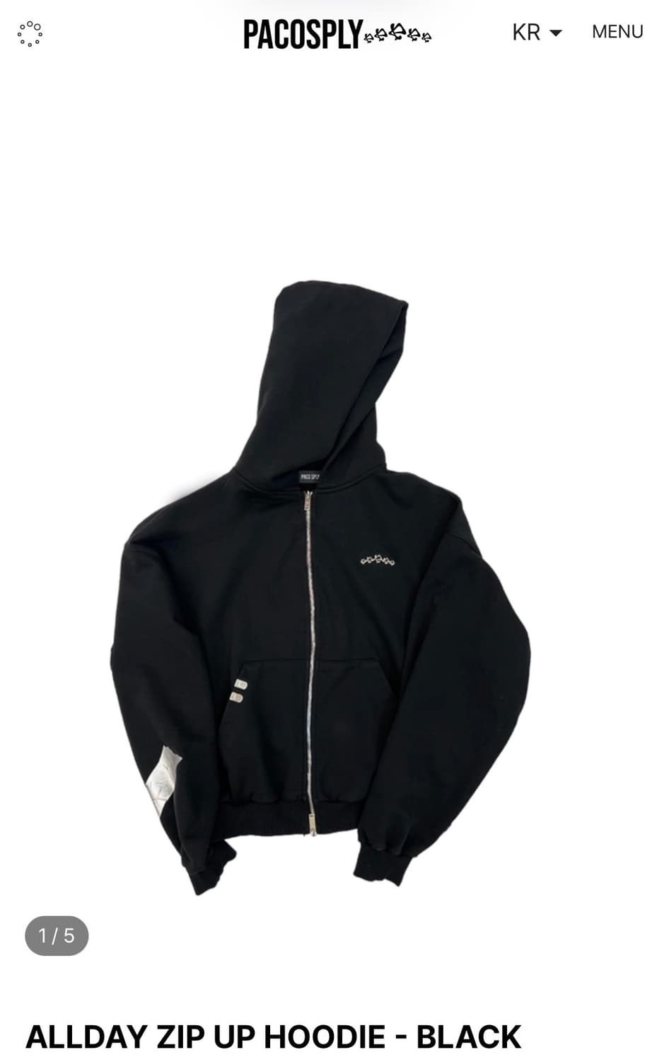 [구매글] ALLDAY ZIP UP HOODIE - BLACK 2Size 상품이미지1