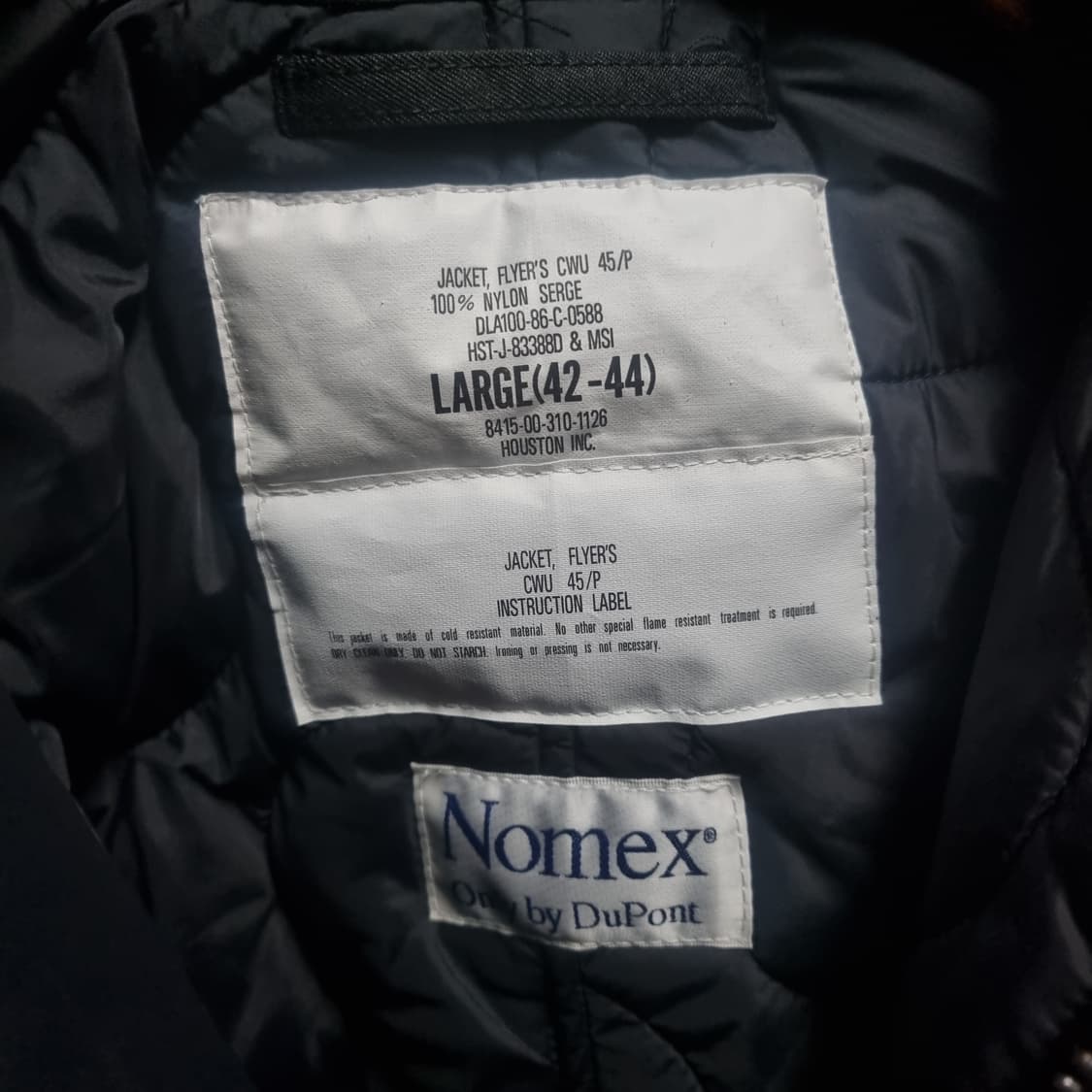 휴스턴 CWU-45/P NOMEX 플라이트 항공점퍼 블랙 L 5CW45P 상품이미지3