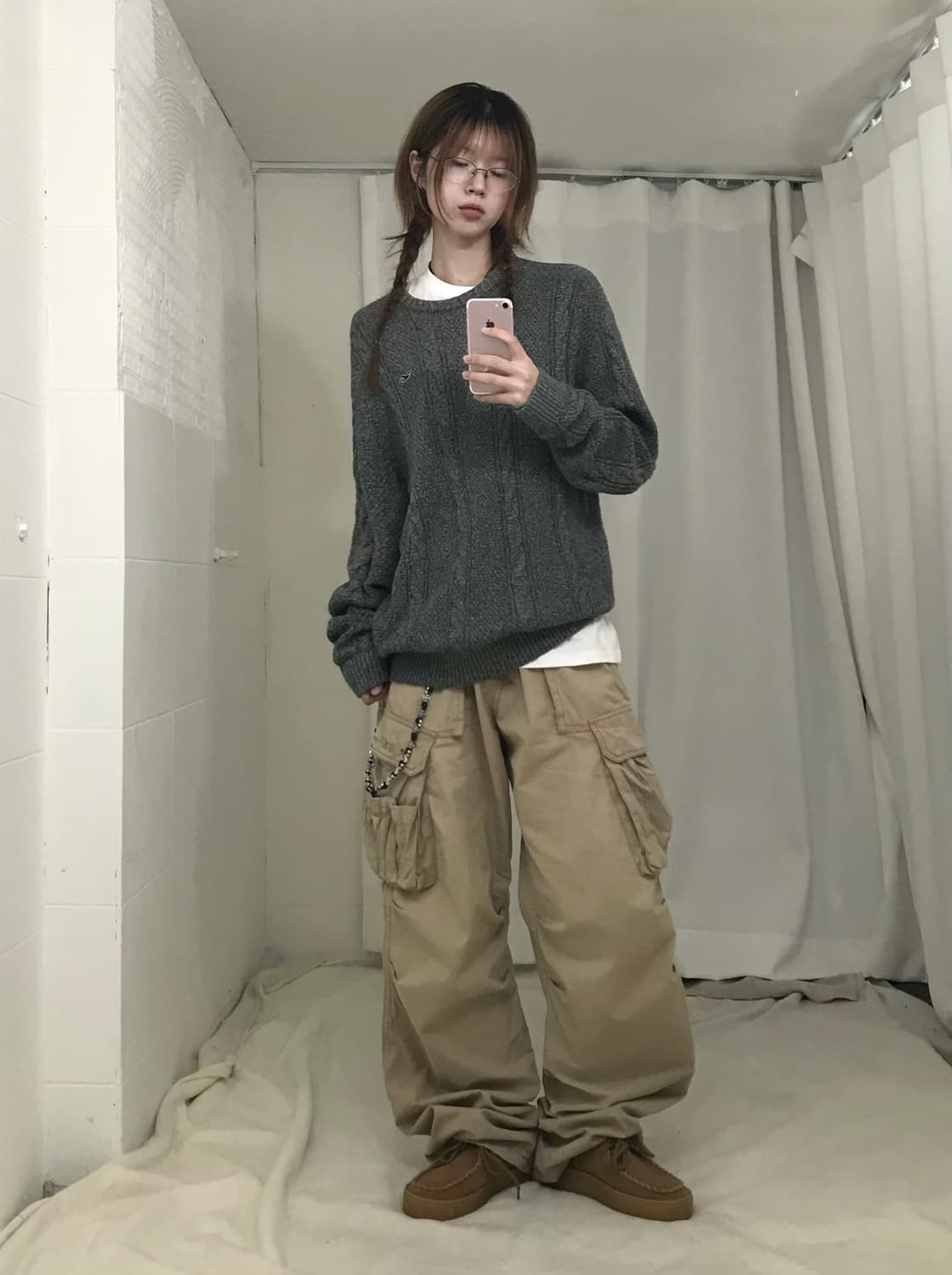 홀리스터 그레이 케이블 니트 상품이미지3