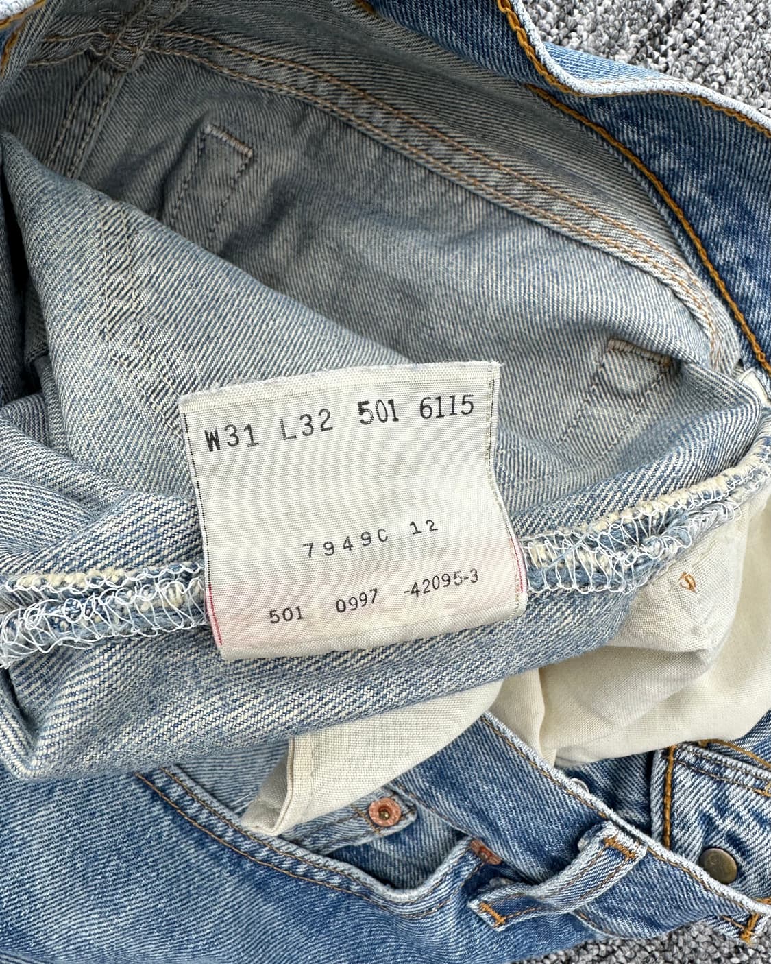 (허단39.5)90'S 리바이스 USA 501-M1303 상품이미지5