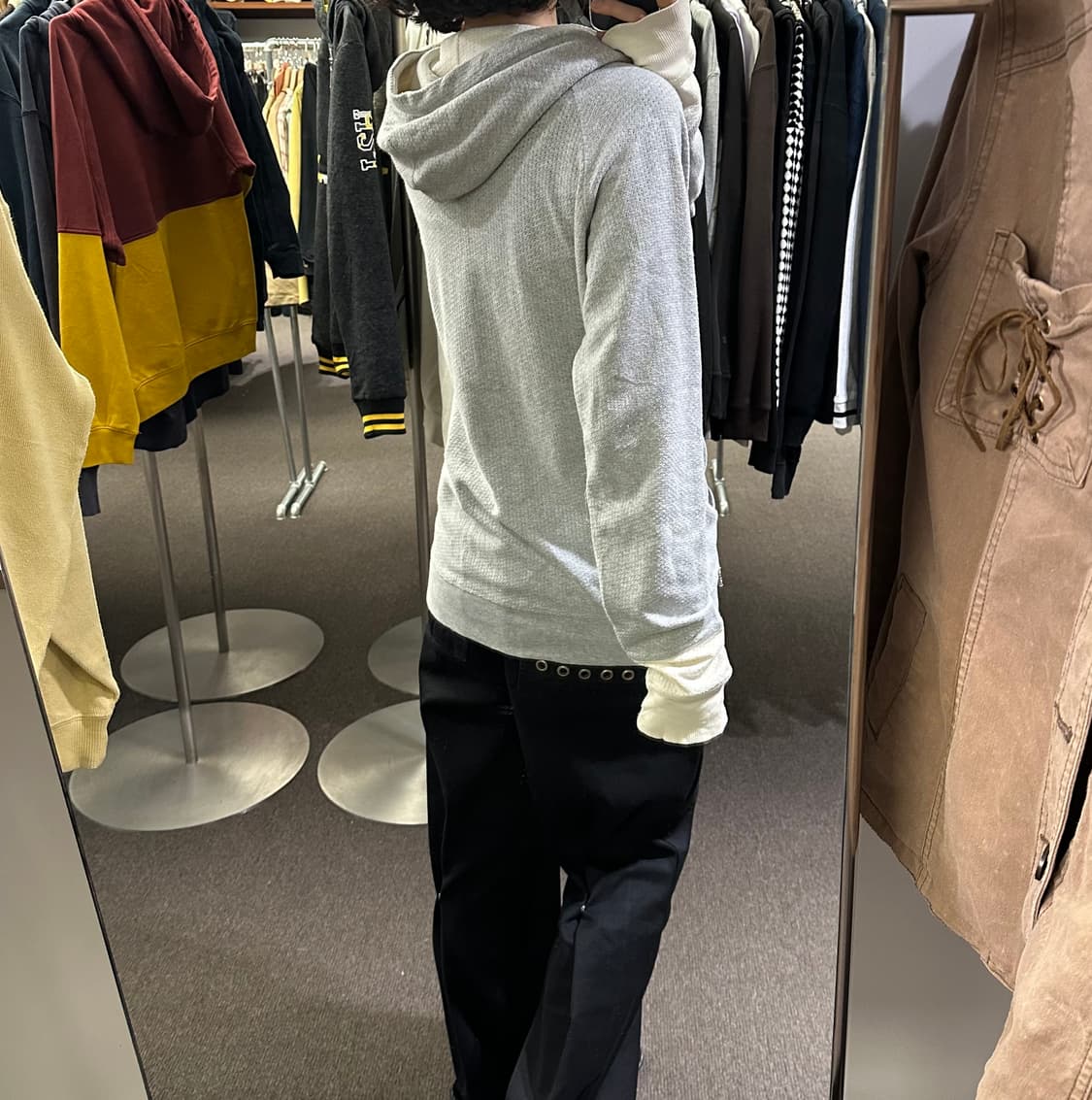 OS)DIESEL vintage 그레이 후드집업 상품이미지1