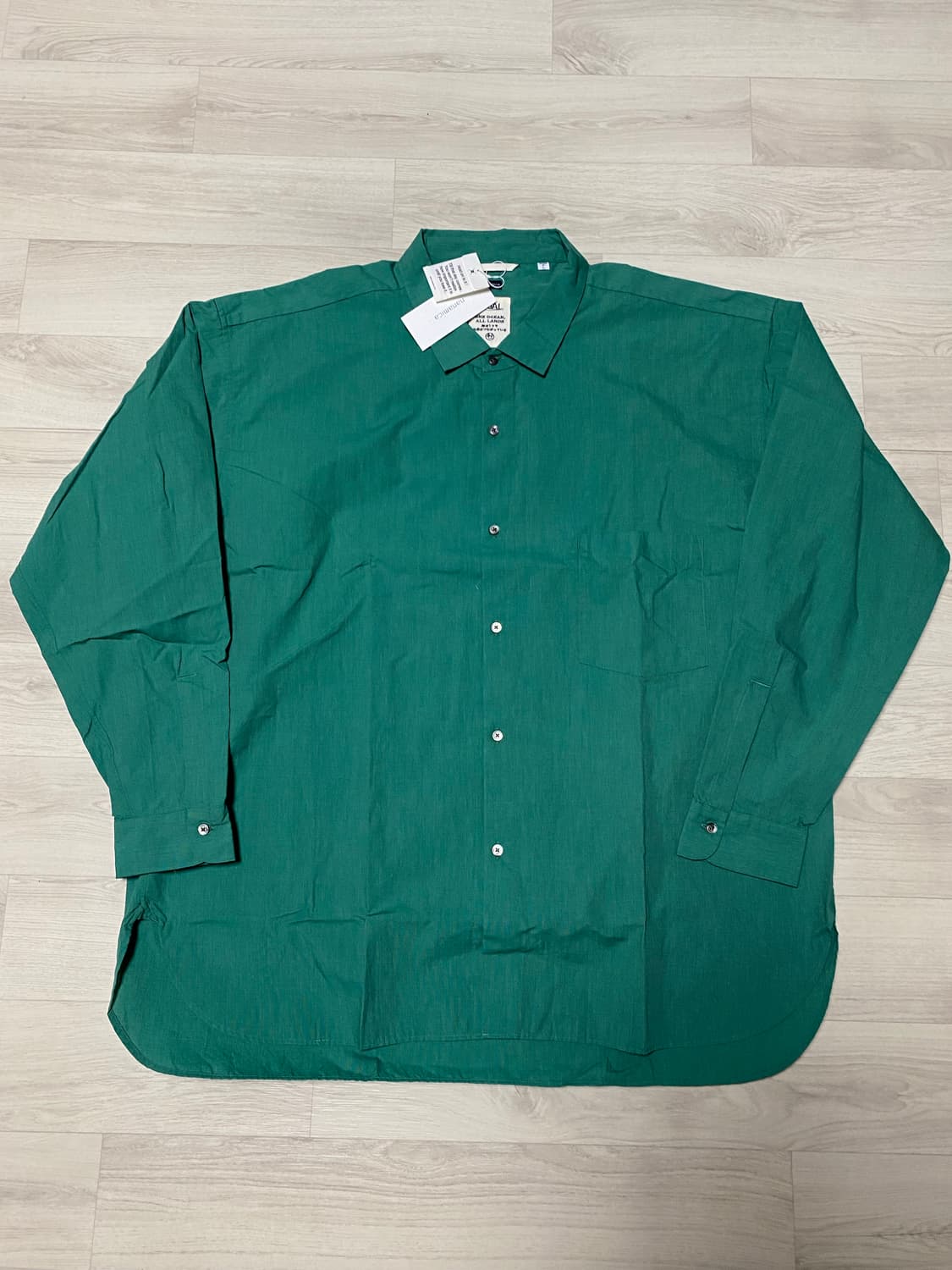 나나미카 OOAL L/S WIND SHIRT 그린 L사이즈 판매 상품이미지1