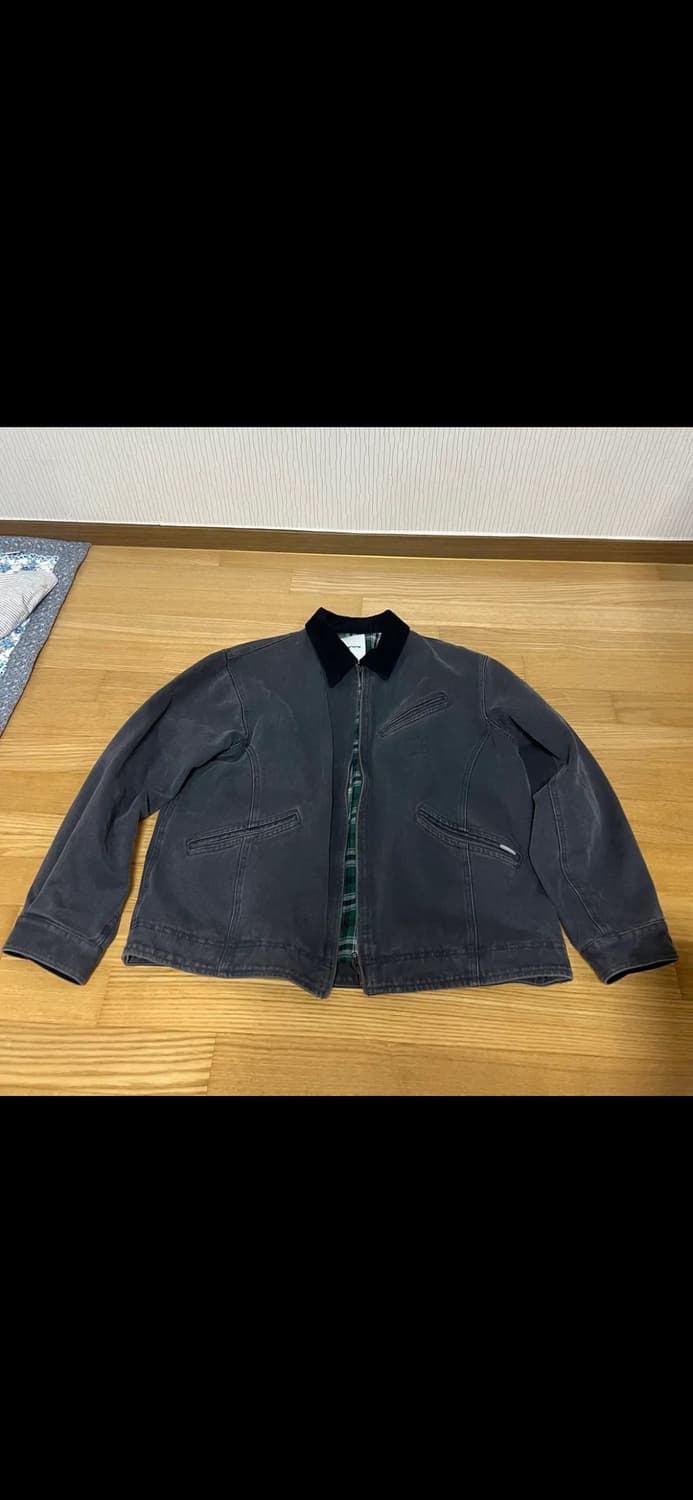 에스피오나지 워시드 캔버스 블루종 워크자켓 차콜네이비 L 상품이미지3